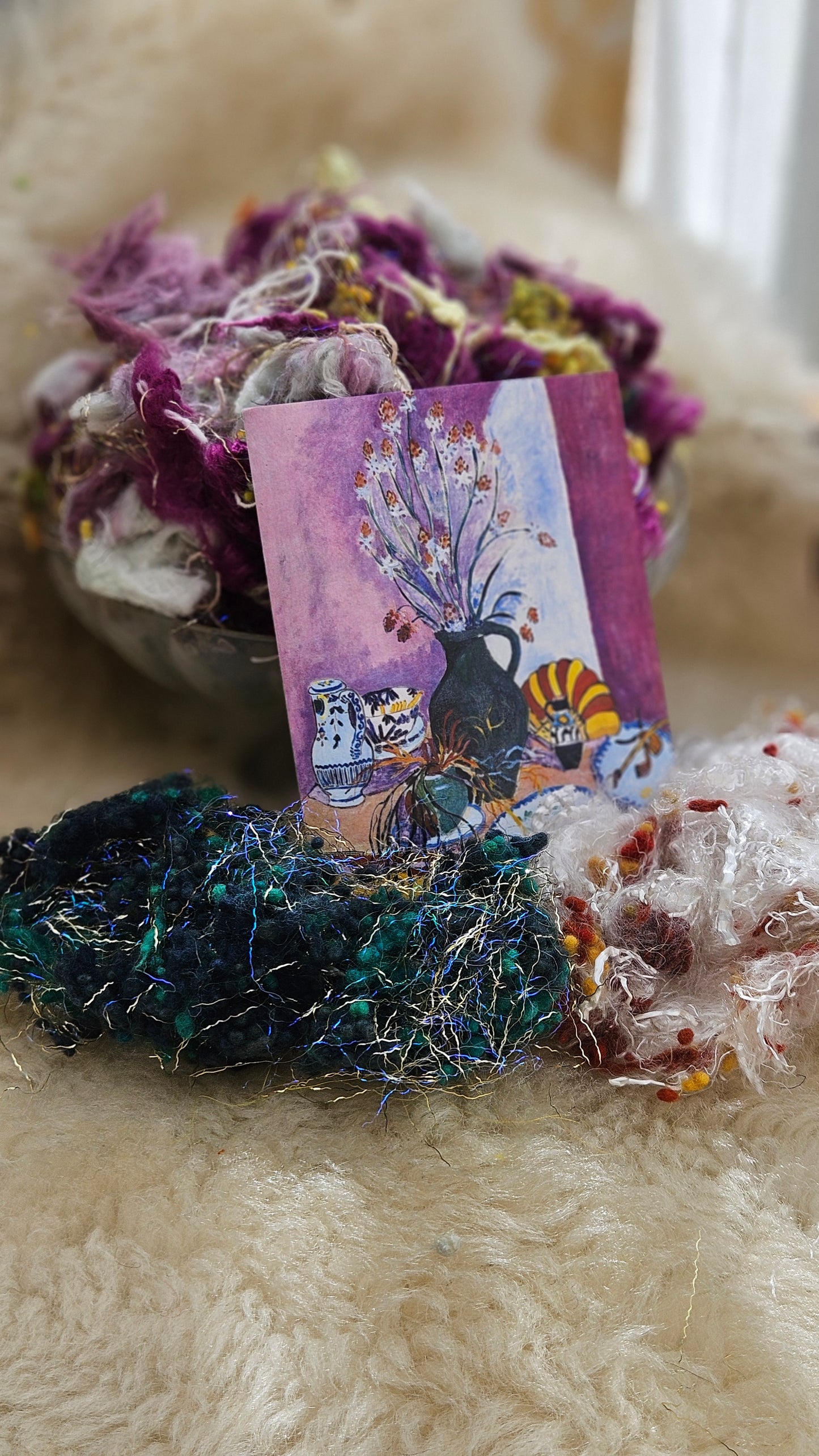 STILL LIFE WITH FLOWERS - limited edition Matisse Abstract Expressionism inspired luxury fiber artist kit for fiber blending and felting - 2.5 oz | 71 g