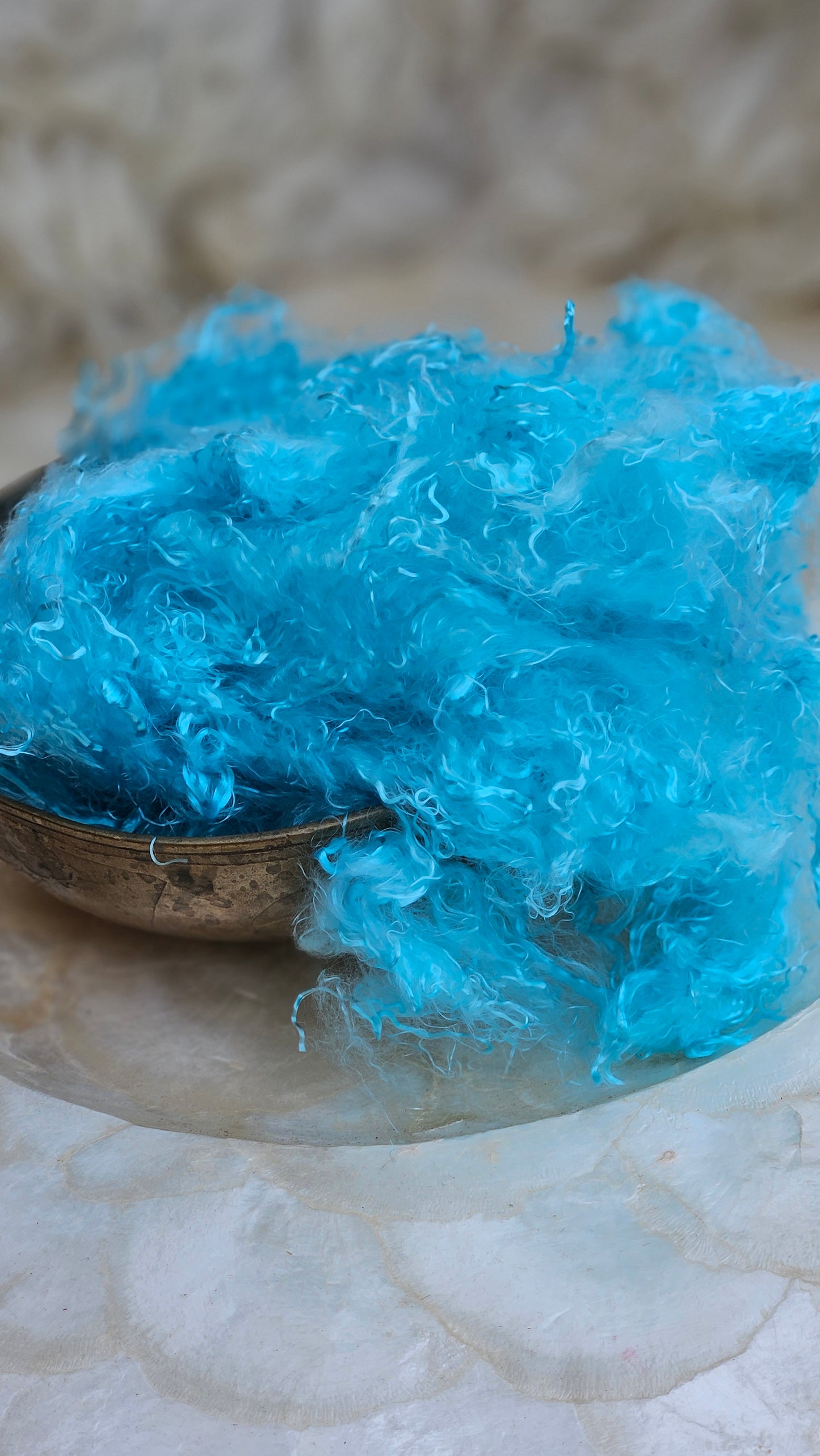 AQUAMARINE - hand-dyed eucalyptus crimp faux-silk for art yarn embellishing, fiber blending, felting, and papermaking - 2 oz | 57 g