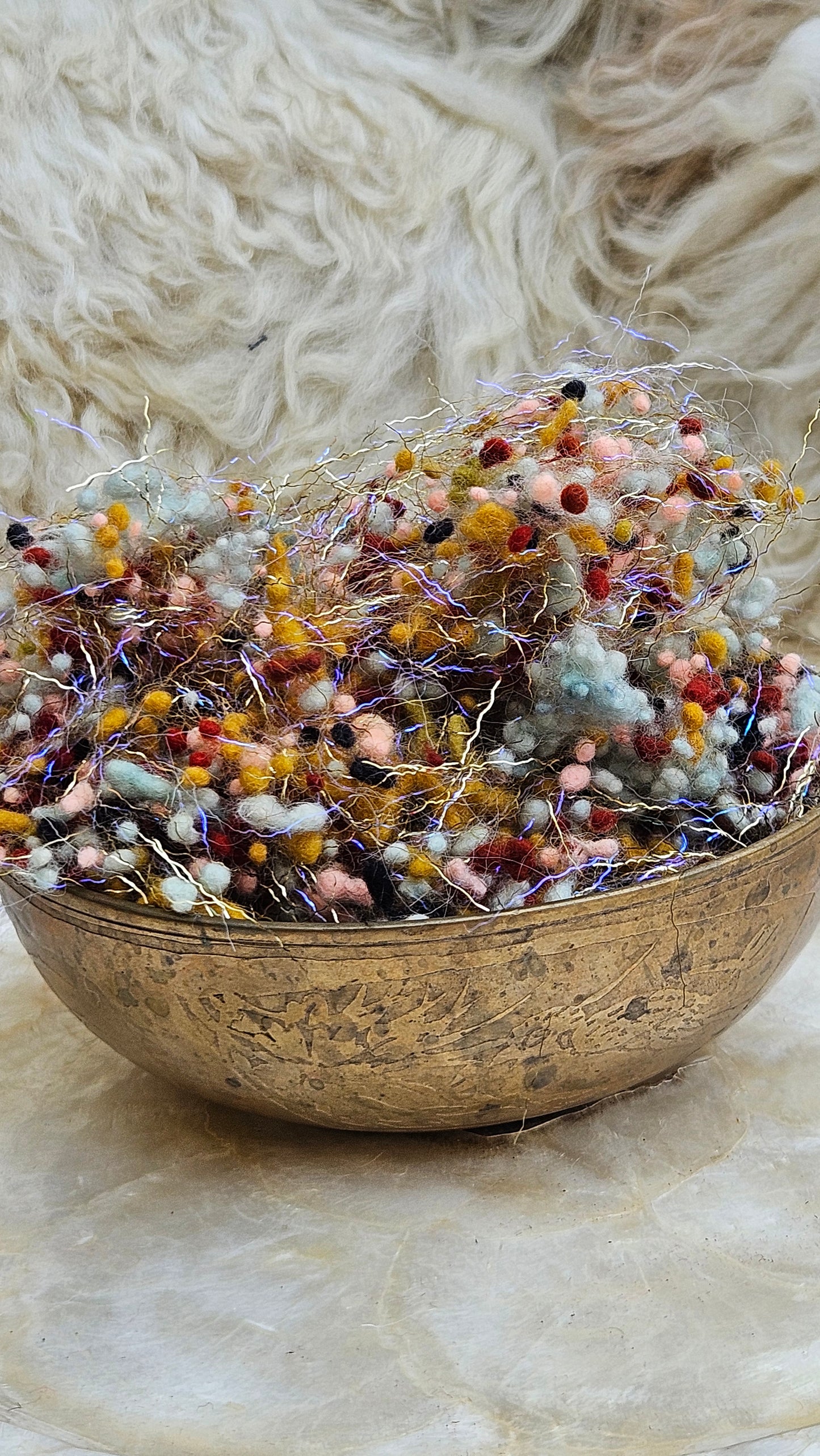 ANTIOCH Dyed Fine Wool Nepps Sparkle Blend - 1 ounce