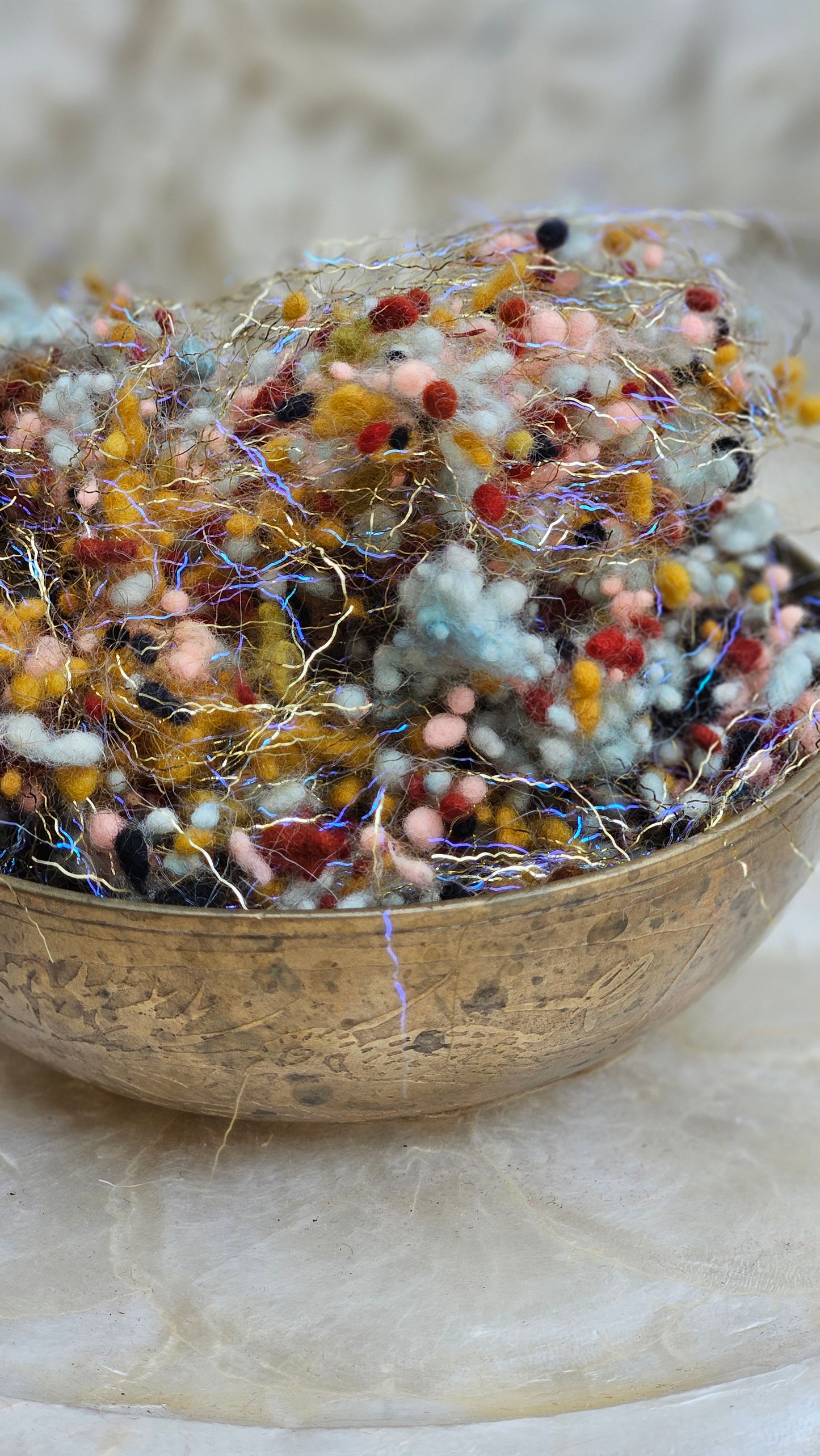 ANTIOCH Dyed Fine Wool Nepps Sparkle Blend - 1 ounce