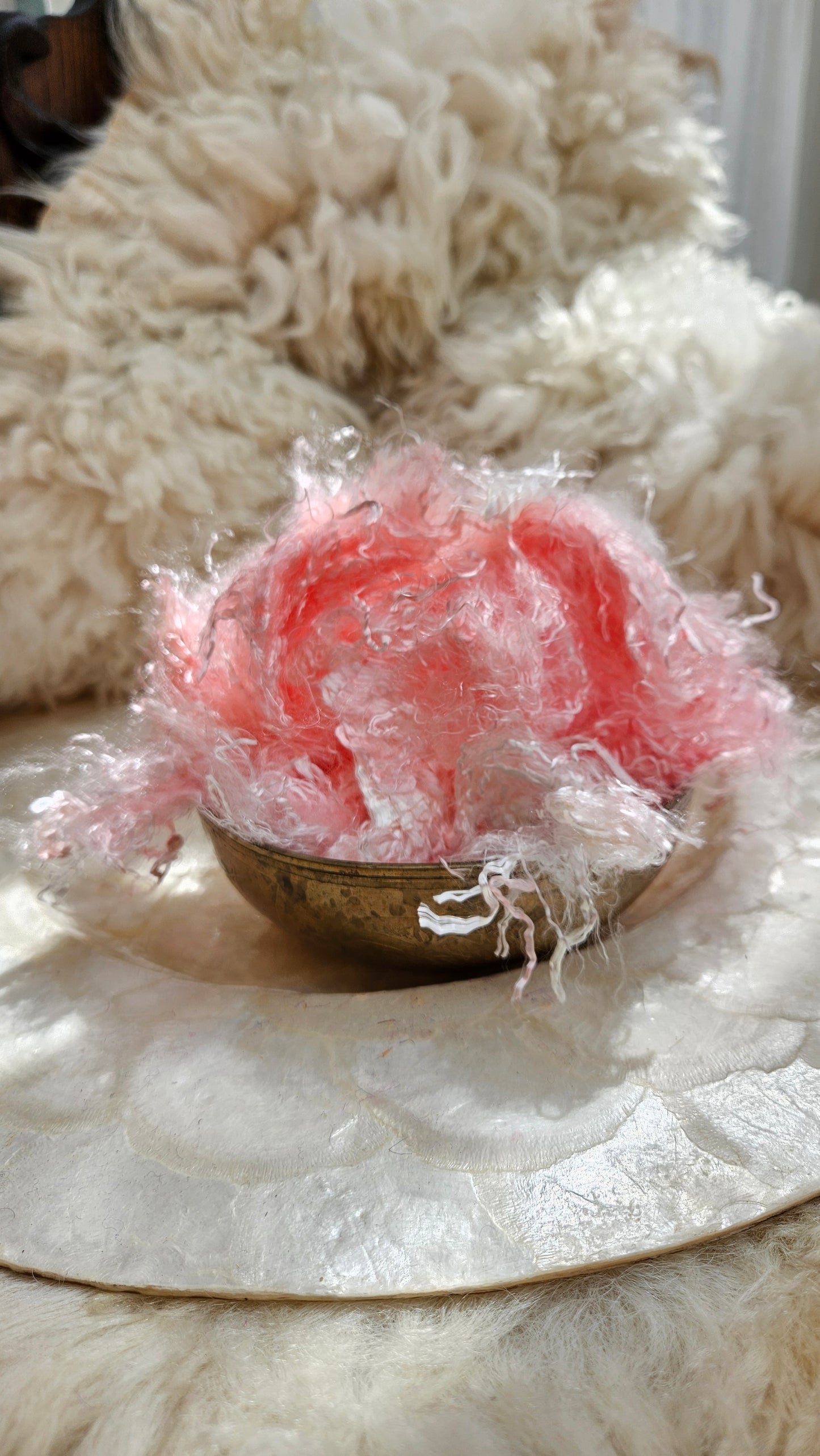ROSE QUARTZ - hand-dyed eucalyptus crimp faux-silk for art yarn embellishing, fiber blending, felting, and papermaking - 2 oz | 57 g