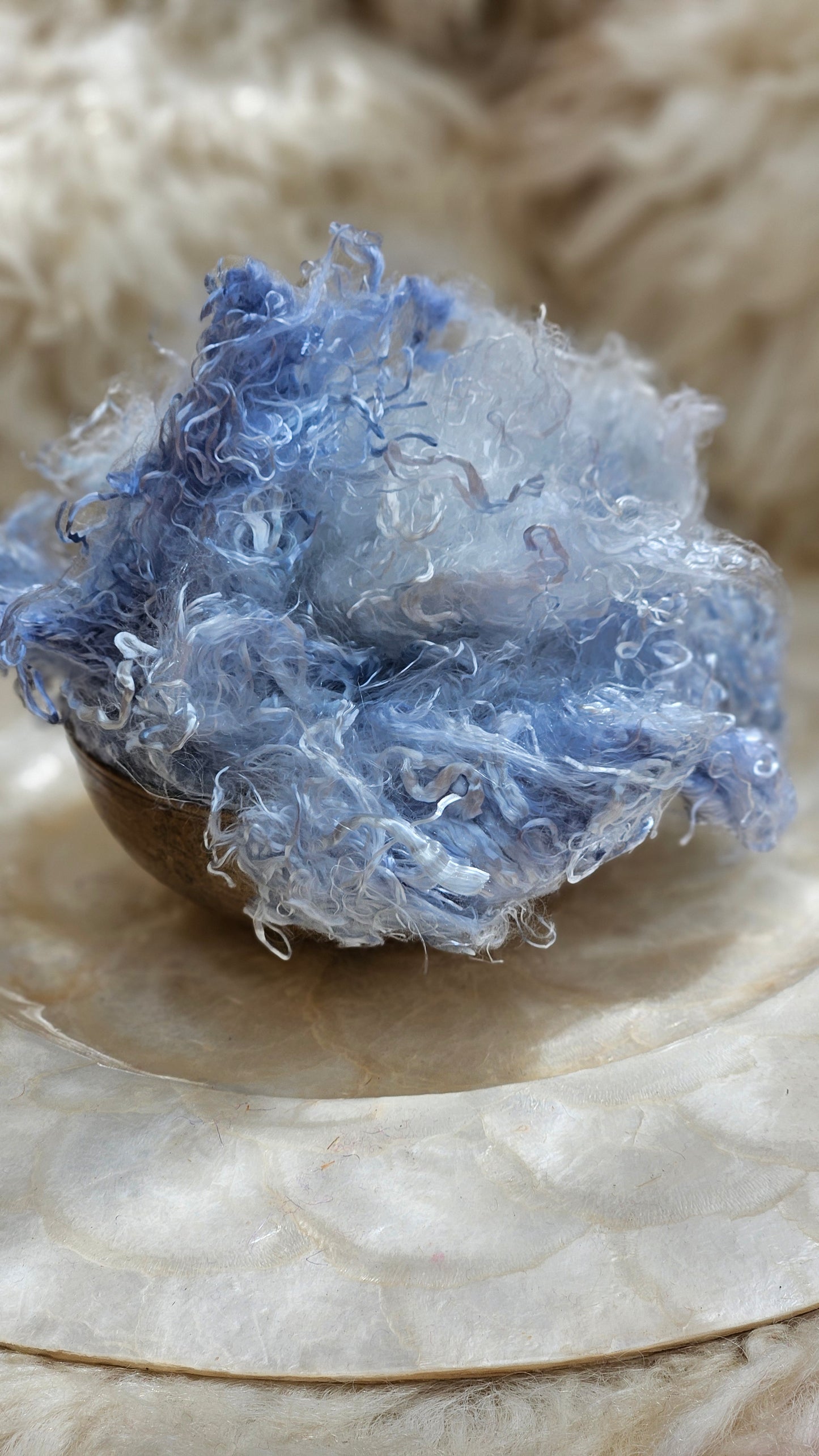 MOONSTONE - hand-dyed eucalyptus crimp faux-silk for art yarn embellishing, fiber blending, felting, and papermaking - 2 oz | 57 g