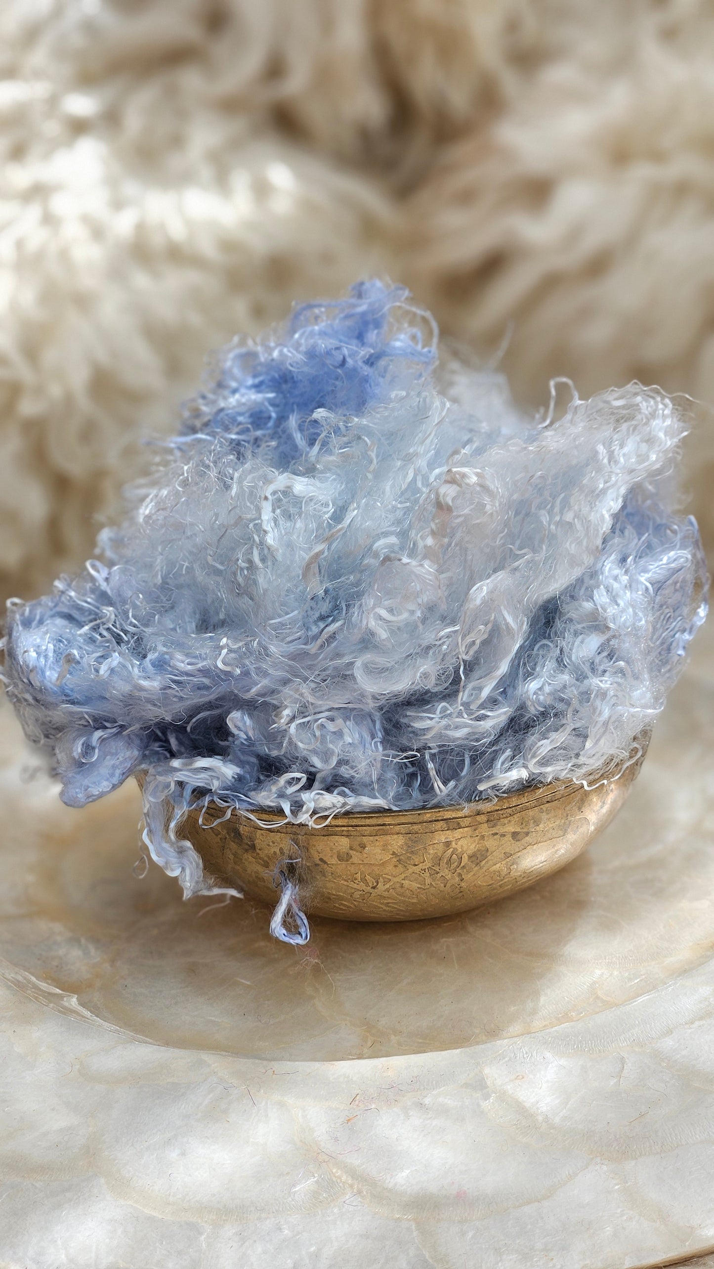 MOONSTONE - hand-dyed eucalyptus crimp faux-silk for art yarn embellishing, fiber blending, felting, and papermaking - 2 oz | 57 g