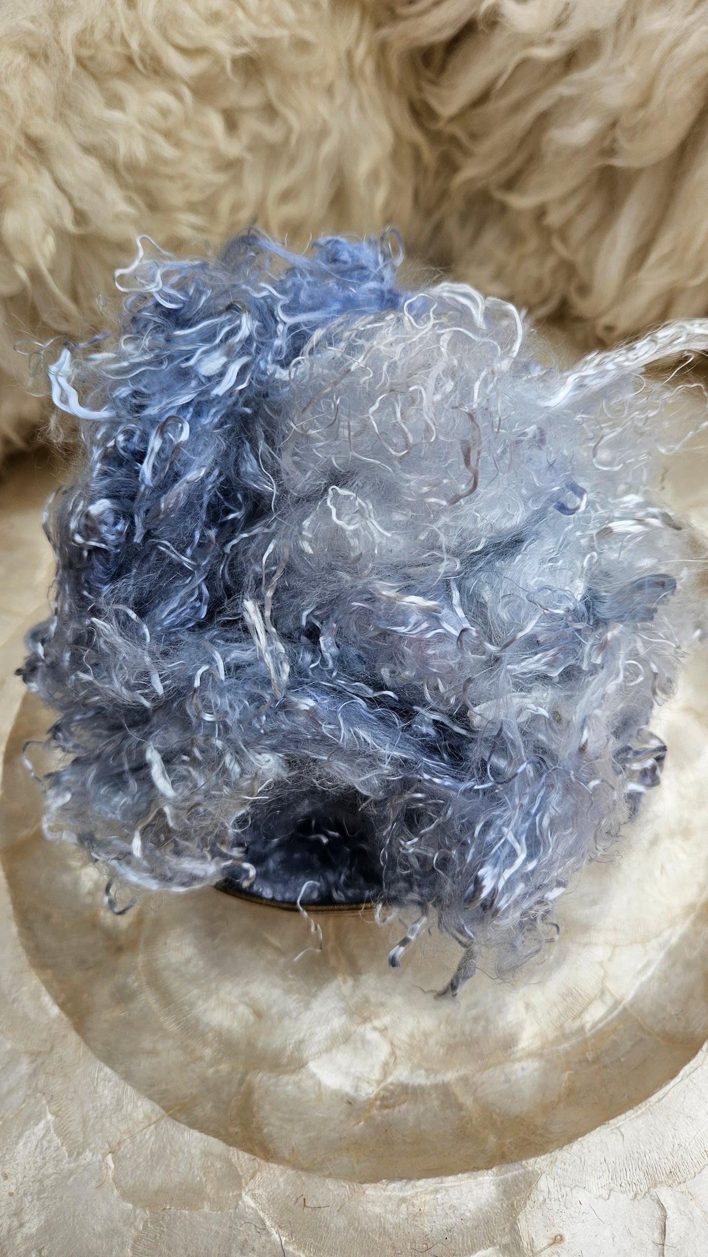 MOONSTONE - hand-dyed eucalyptus crimp faux-silk for art yarn embellishing, fiber blending, felting, and papermaking - 2 oz | 57 g