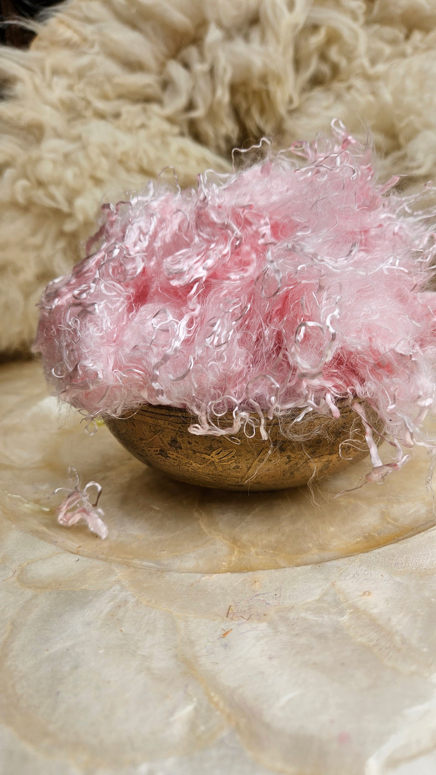 KUNZITE - hand-dyed eucalyptus crimp faux-silk for art yarn embellishing, fiber blending, felting, and papermaking - 2 oz | 57 g