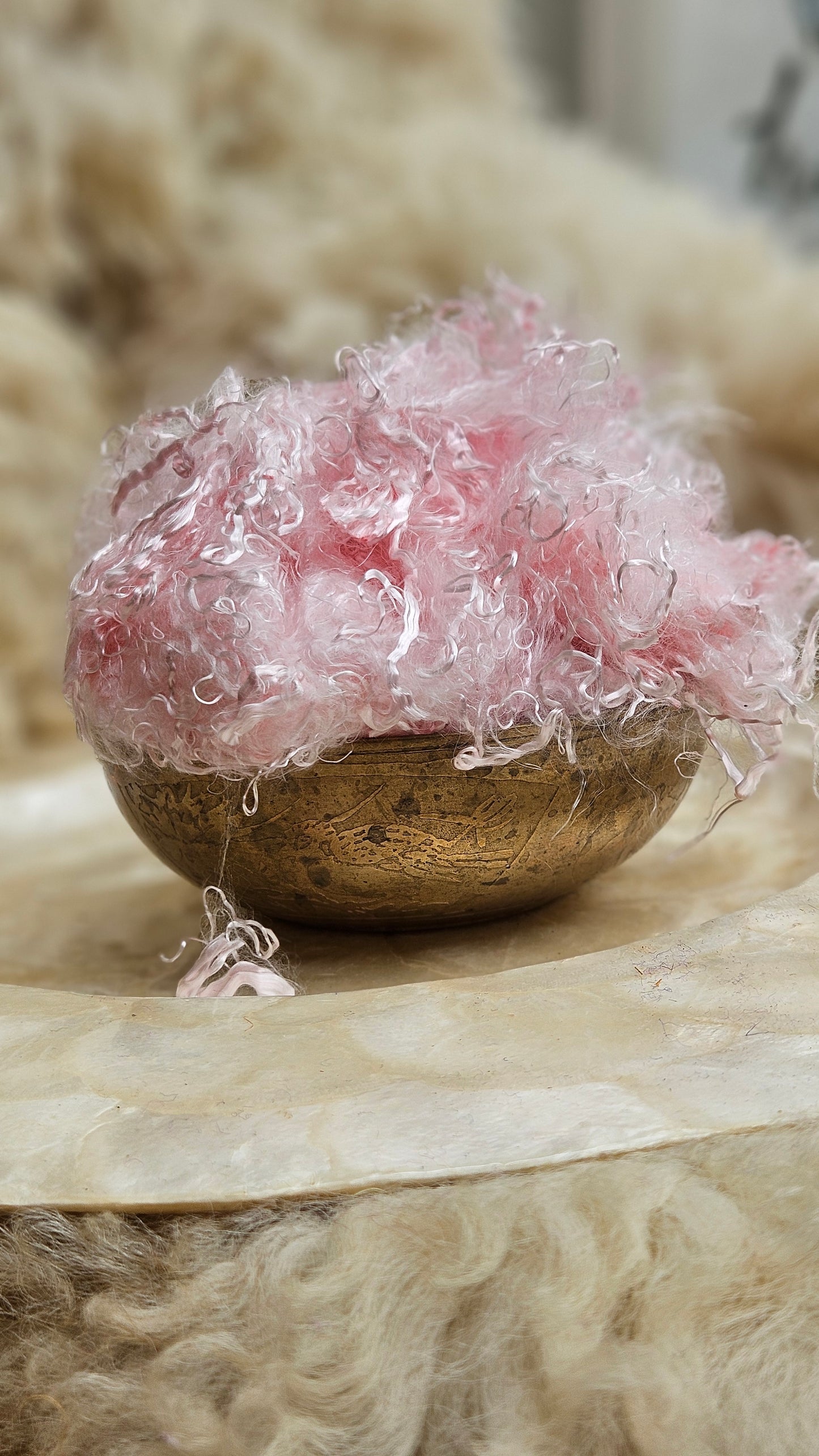 KUNZITE - hand-dyed eucalyptus crimp faux-silk for art yarn embellishing, fiber blending, felting, and papermaking - 2 oz | 57 g
