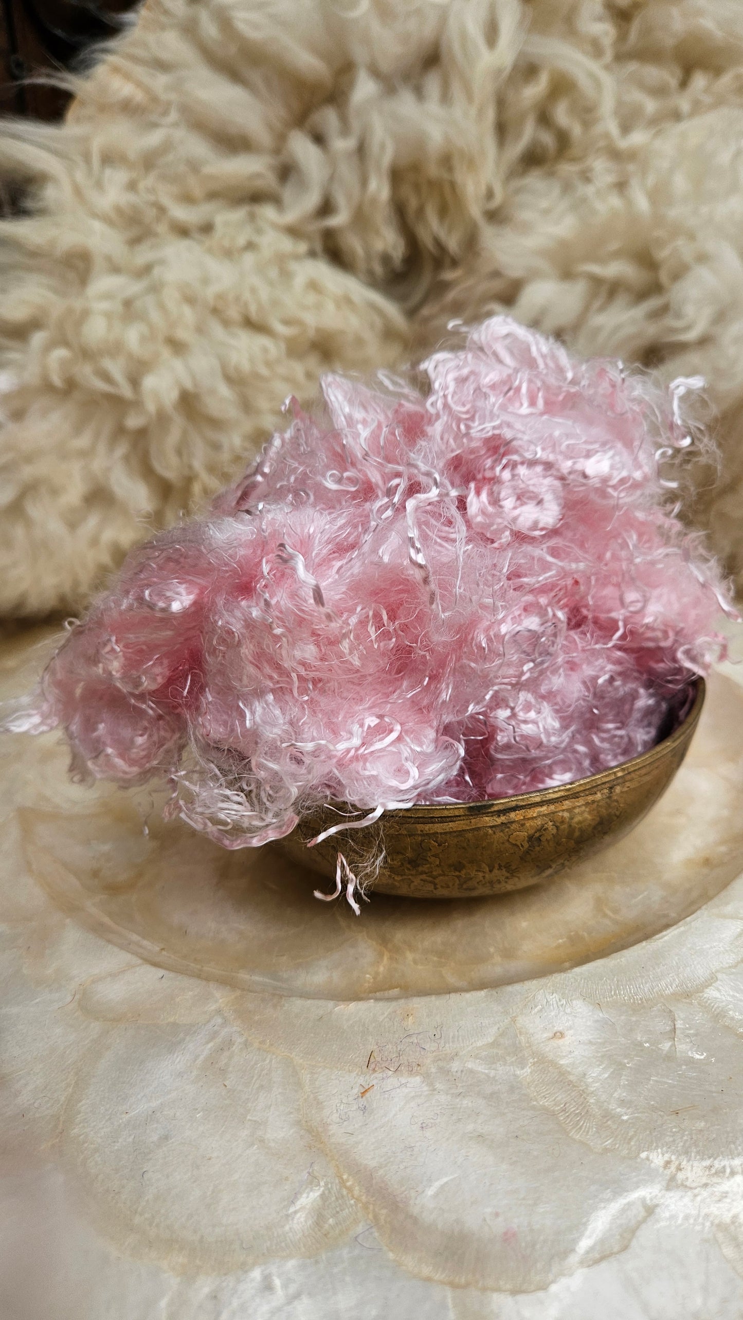 KUNZITE - hand-dyed eucalyptus crimp faux-silk for art yarn embellishing, fiber blending, felting, and papermaking - 2 oz | 57 g