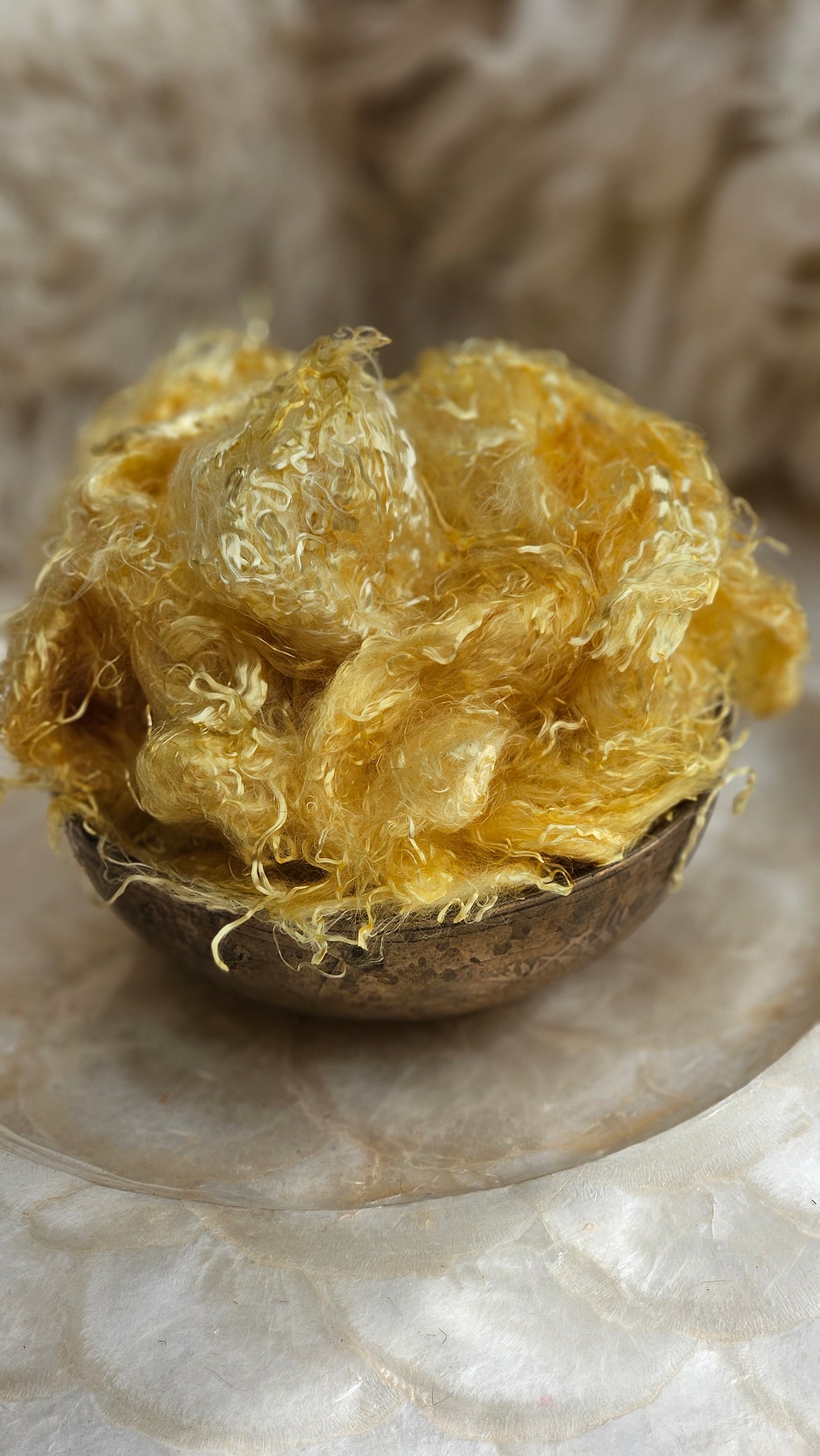 CITRINE Eucalyptus Crimp Hand Dyed Effects Fiber - 2 ounces