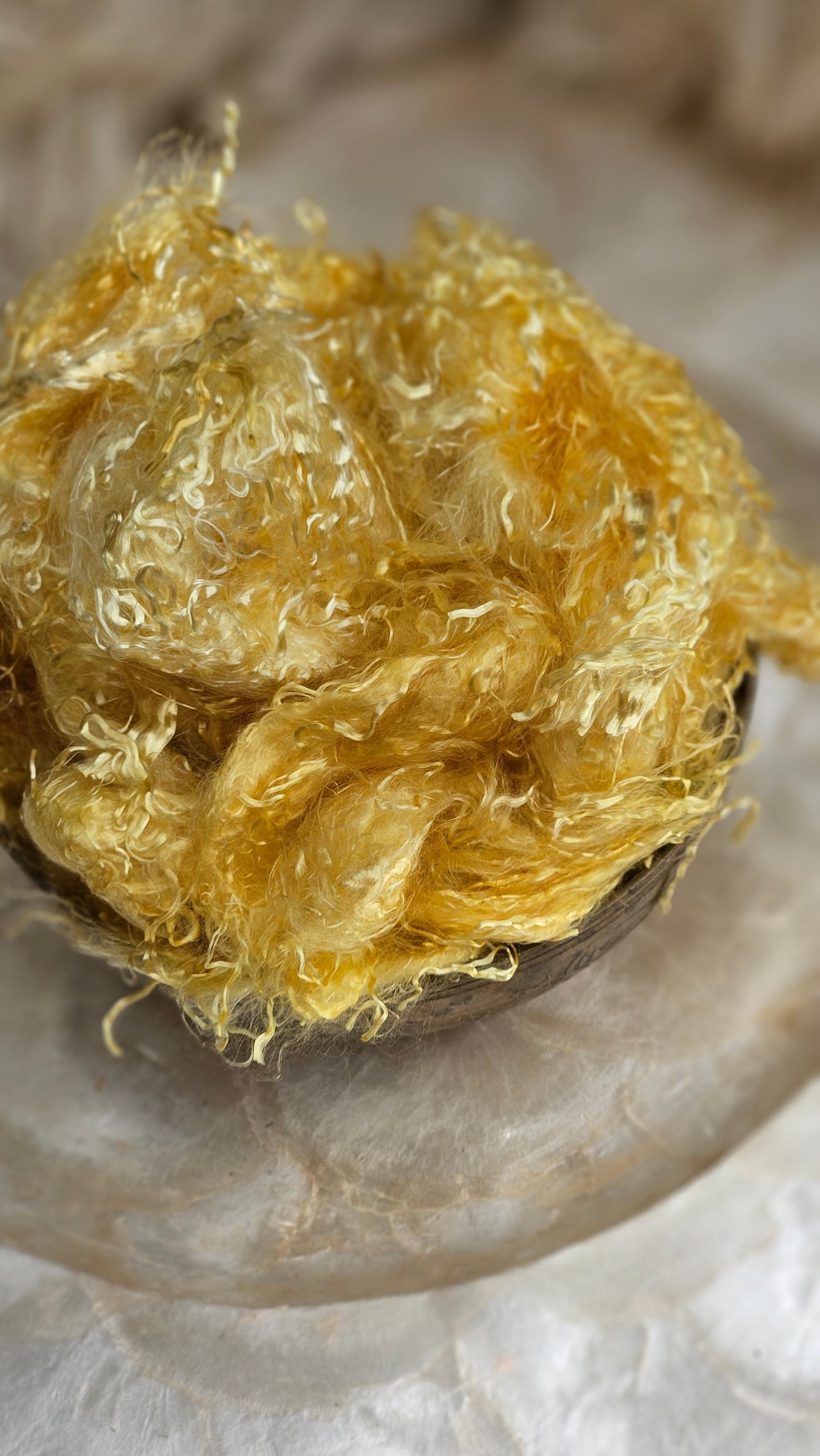 CITRINE Eucalyptus Crimp Hand Dyed Effects Fiber - 2 ounces