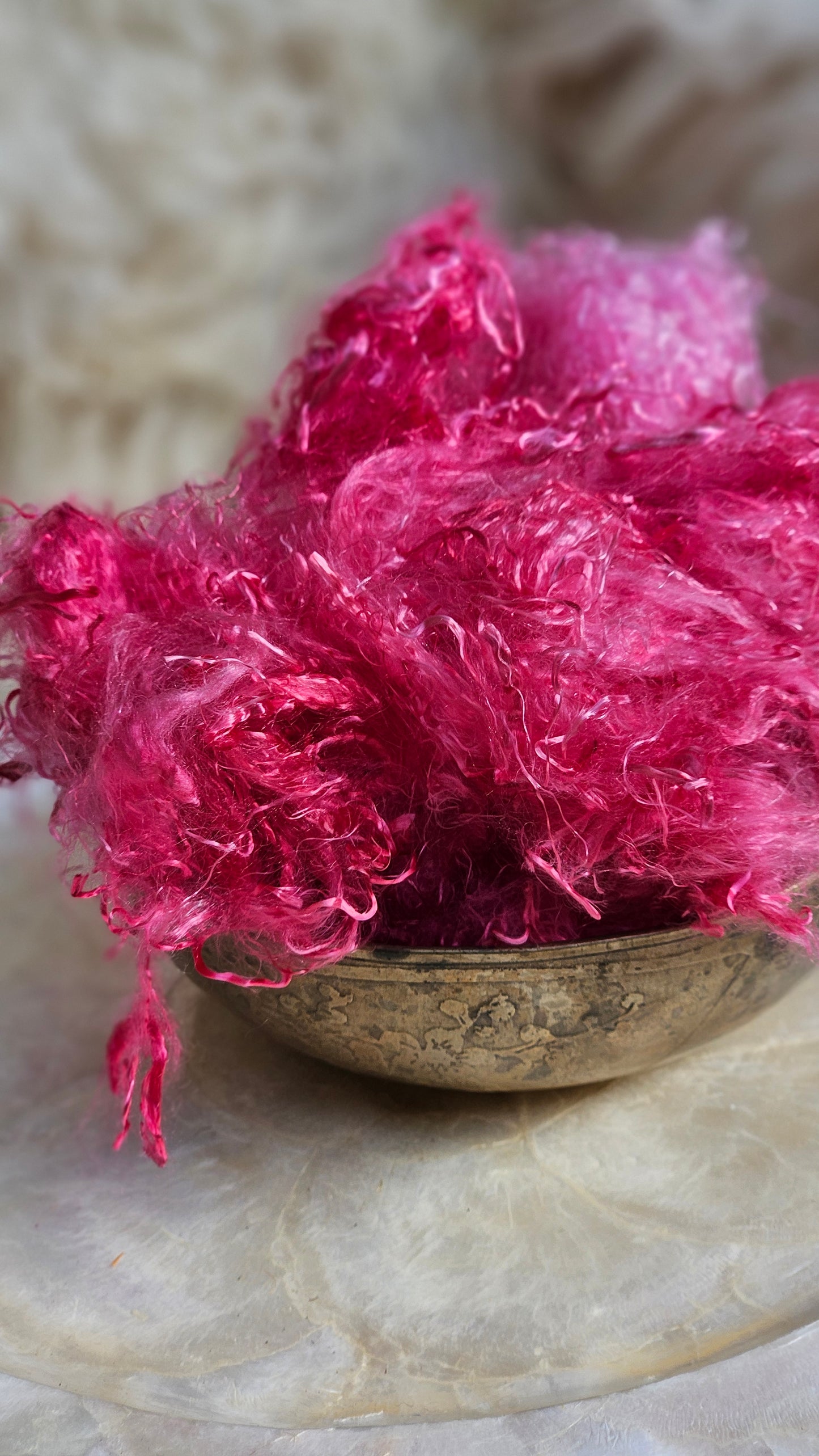 RHODOLITE - hand-dyed eucalyptus crimp faux-silk for art yarn embellishing, fiber blending, felting, and papermaking - 2 oz | 57 g