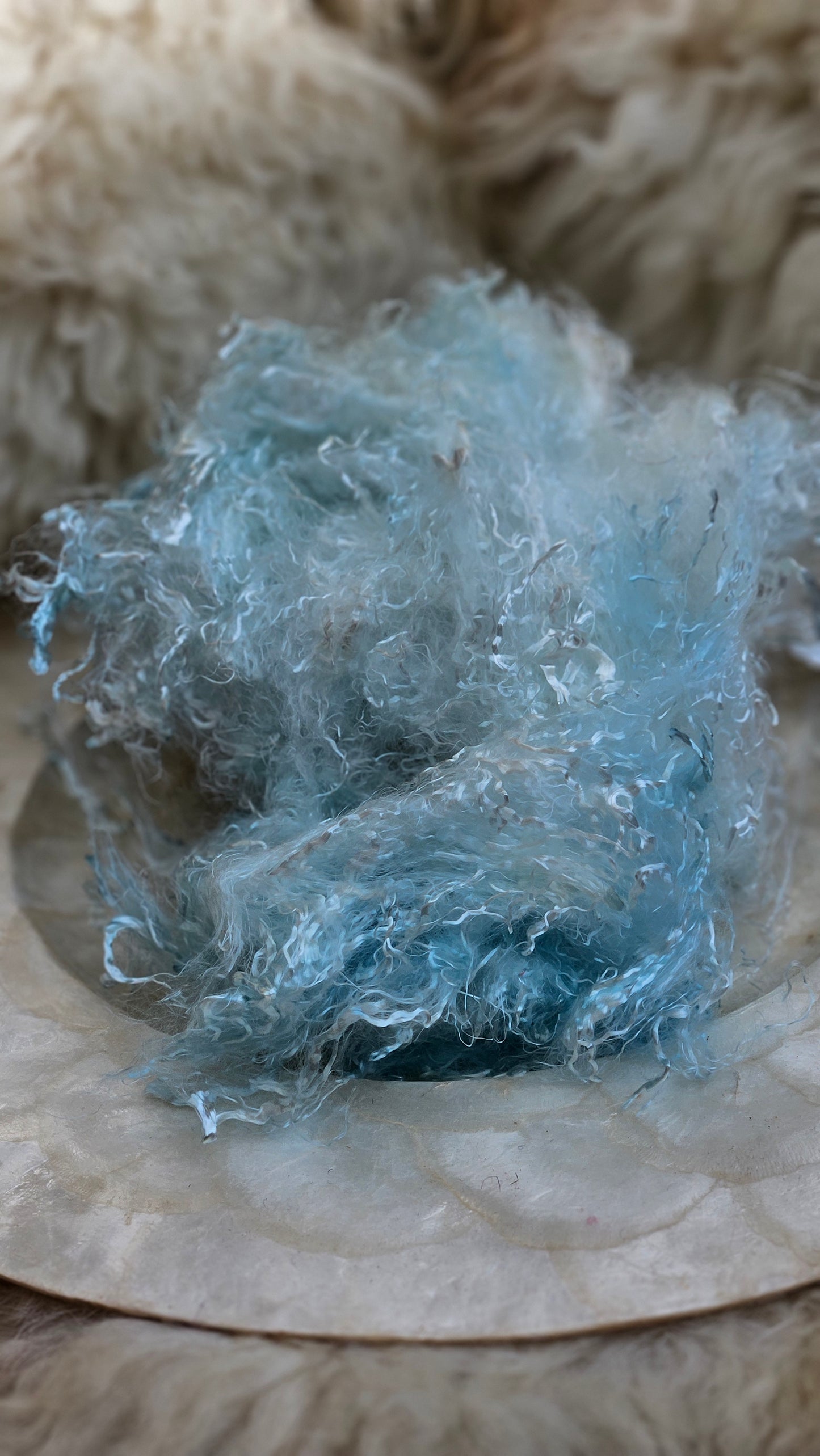 LARIMAR - hand-dyed eucalyptus crimp faux-silk for art yarn embellishing, fiber blending, felting, and papermaking - 2 oz | 57 g