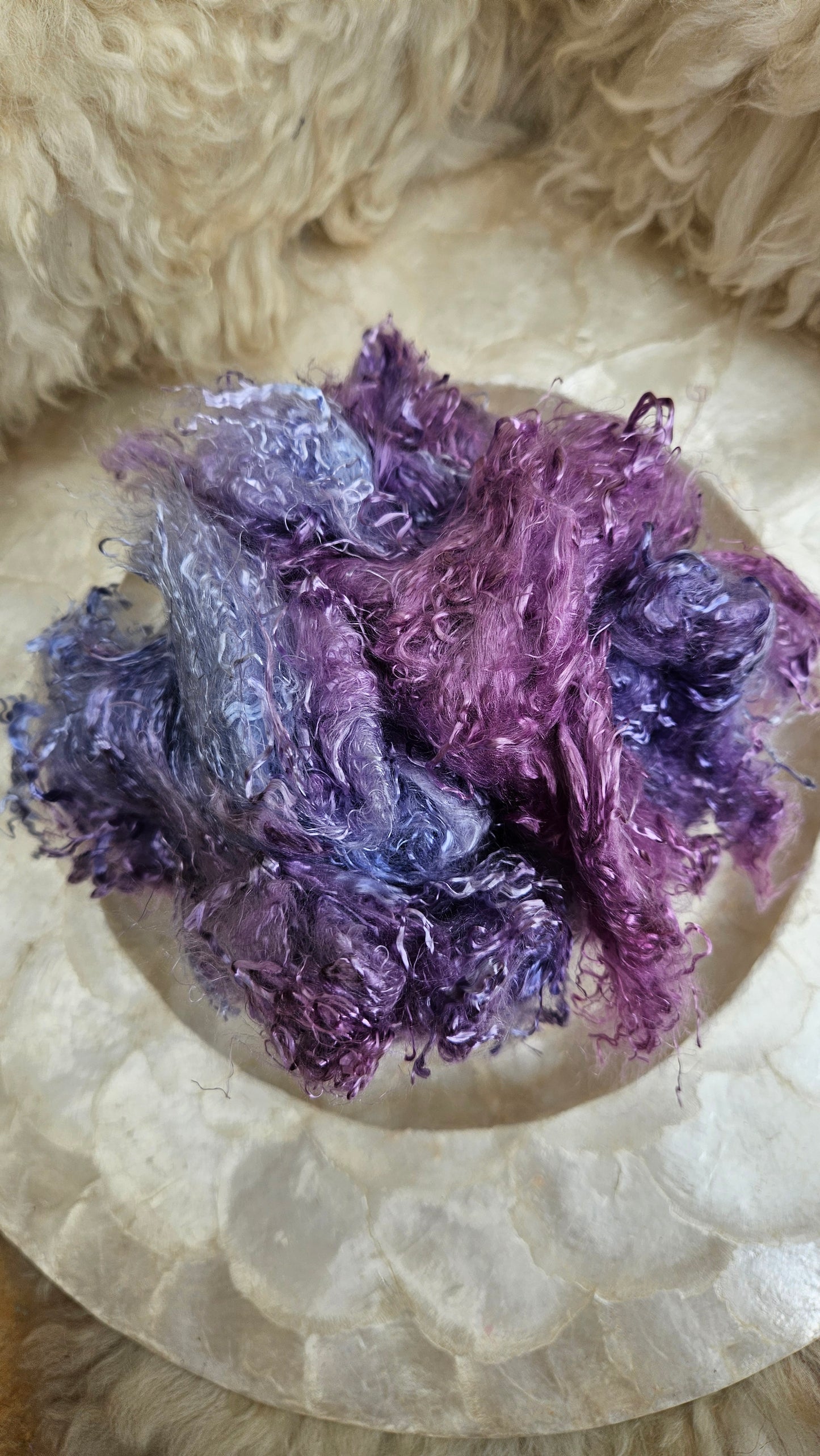 TANZANITE - hand-dyed eucalyptus crimp faux-silk for art yarn embellishing, fiber blending, felting, and papermaking - 2 oz | 57 g