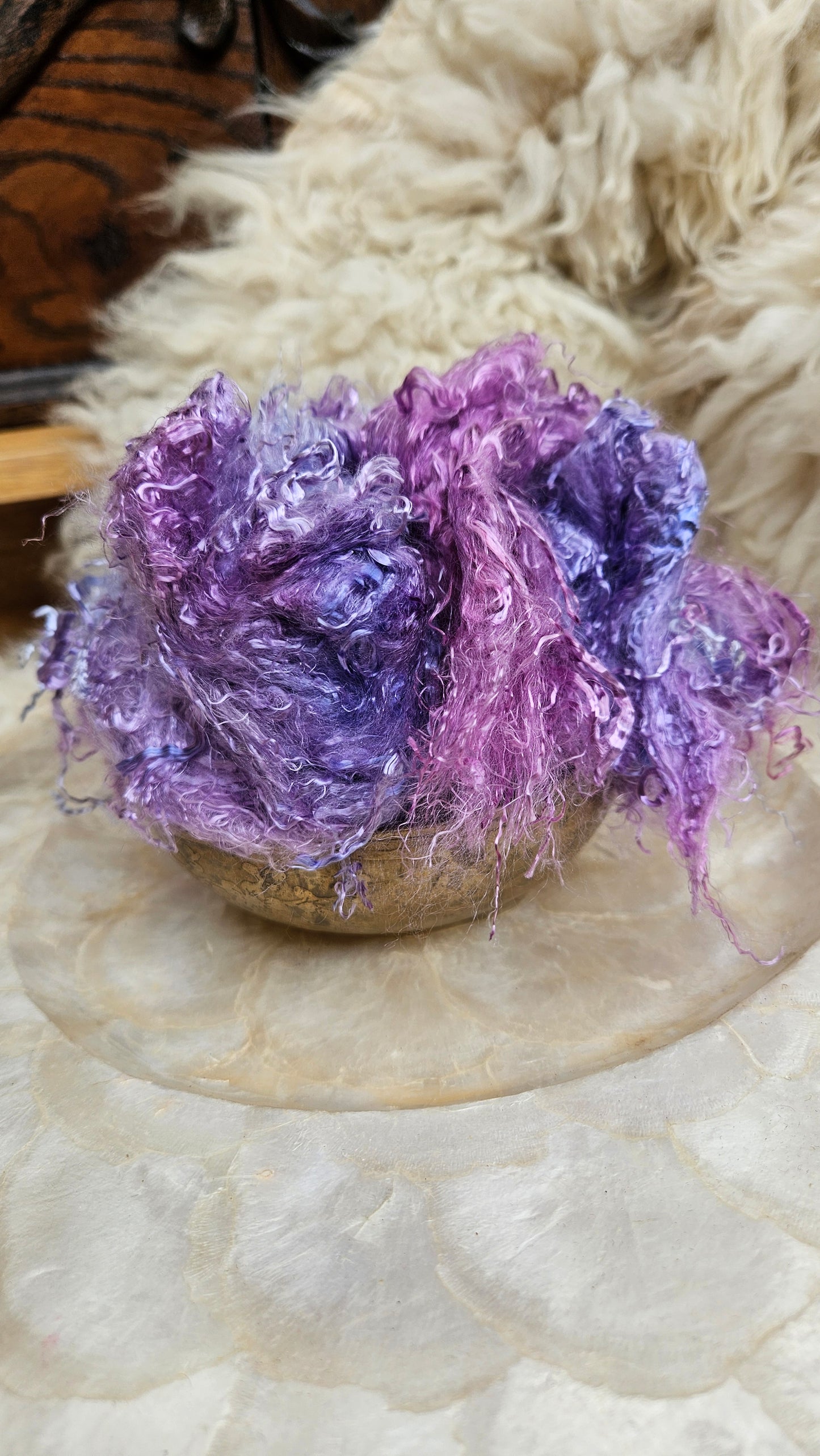TANZANITE - hand-dyed eucalyptus crimp faux-silk for art yarn embellishing, fiber blending, felting, and papermaking - 2 oz | 57 g