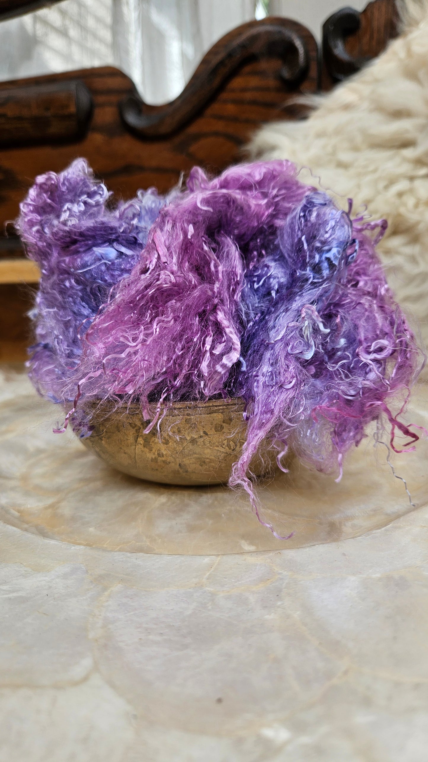 TANZANITE - hand-dyed eucalyptus crimp faux-silk for art yarn embellishing, fiber blending, felting, and papermaking - 2 oz | 57 g