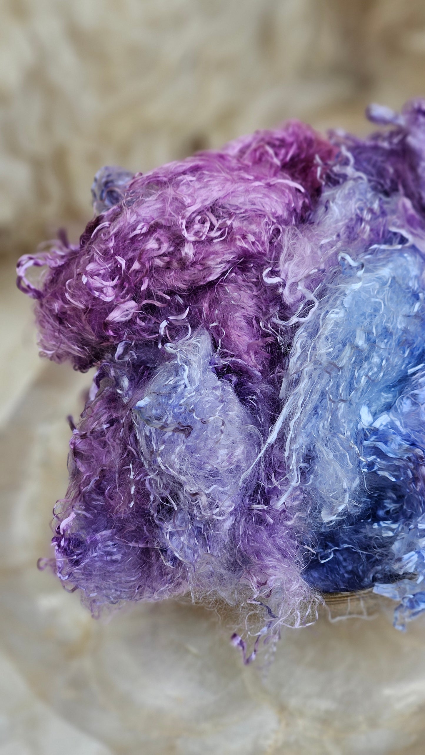 TANZANITE - hand-dyed eucalyptus crimp faux-silk for art yarn embellishing, fiber blending, felting, and papermaking - 2 oz | 57 g