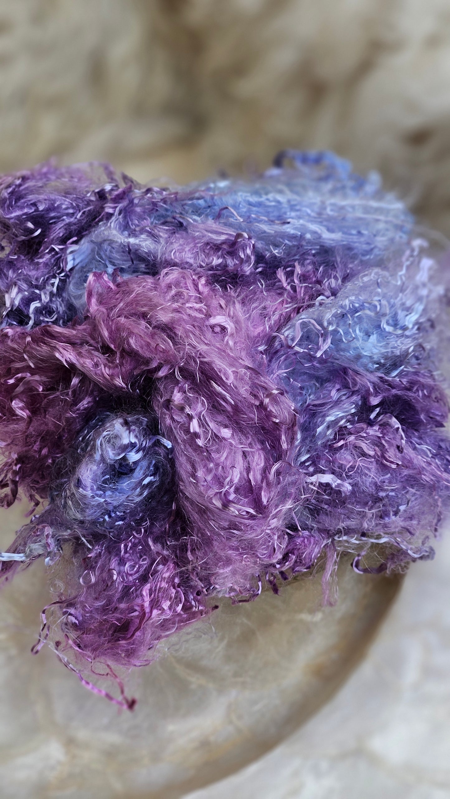 TANZANITE - hand-dyed eucalyptus crimp faux-silk for art yarn embellishing, fiber blending, felting, and papermaking - 2 oz | 57 g