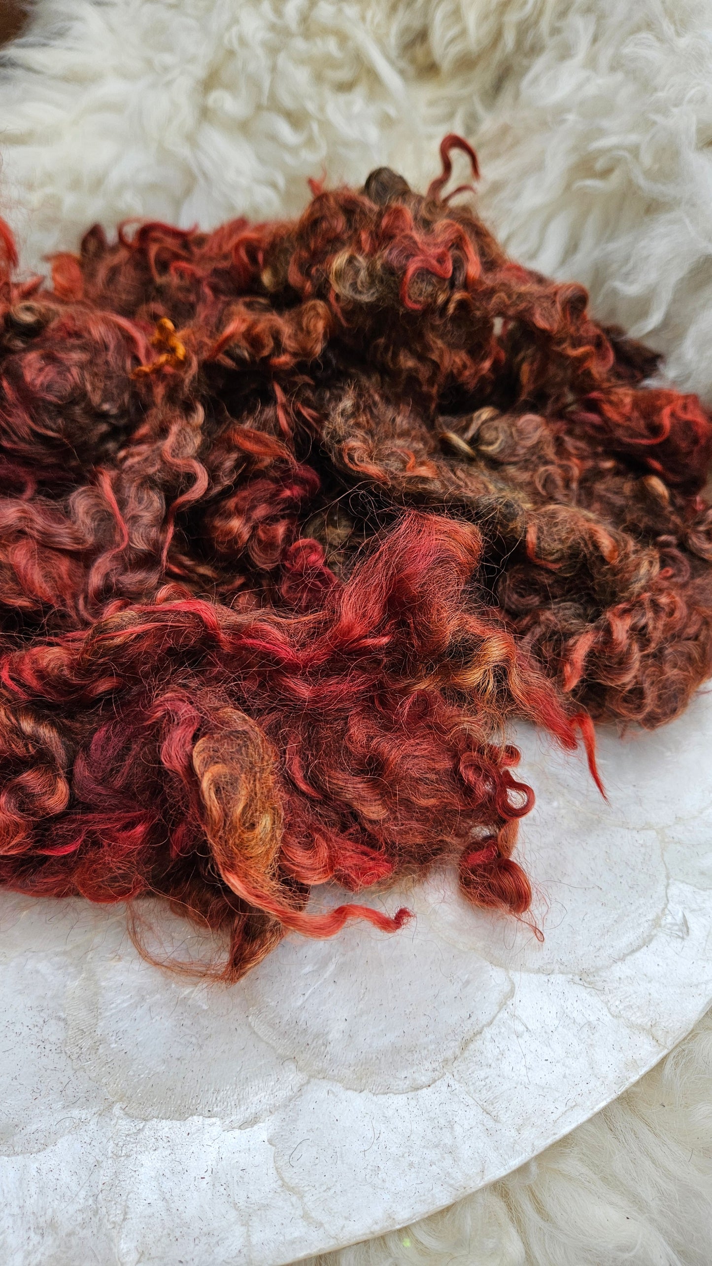 TOLSTOY - hand-dyed Cotswold lamb longwool locks (SE2SE Livestock Conservancy Breed) - 5 oz | 142 g