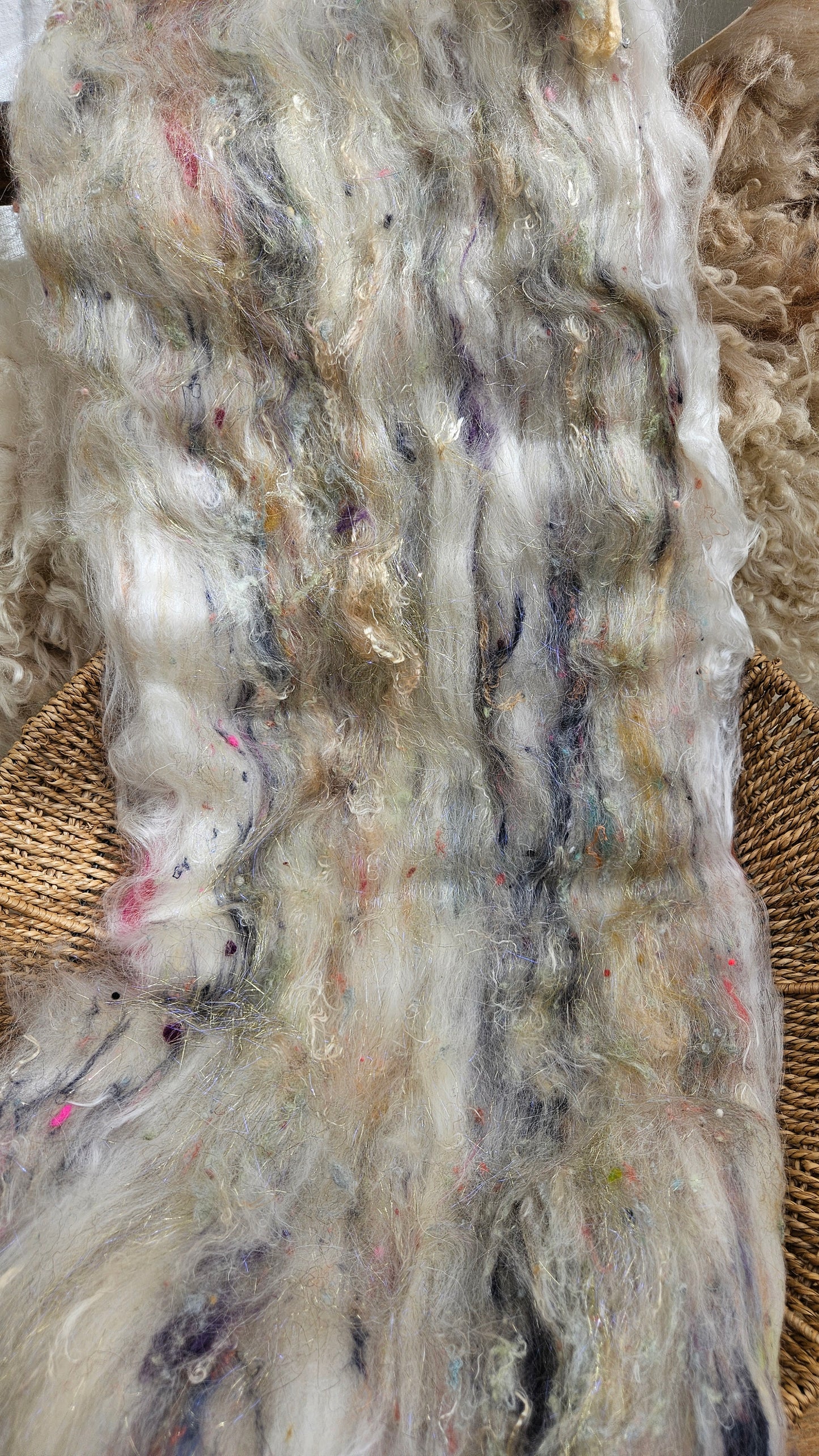 Baroque Inspired Mohair and Texture Art Batt 008 - 4.3 ounces