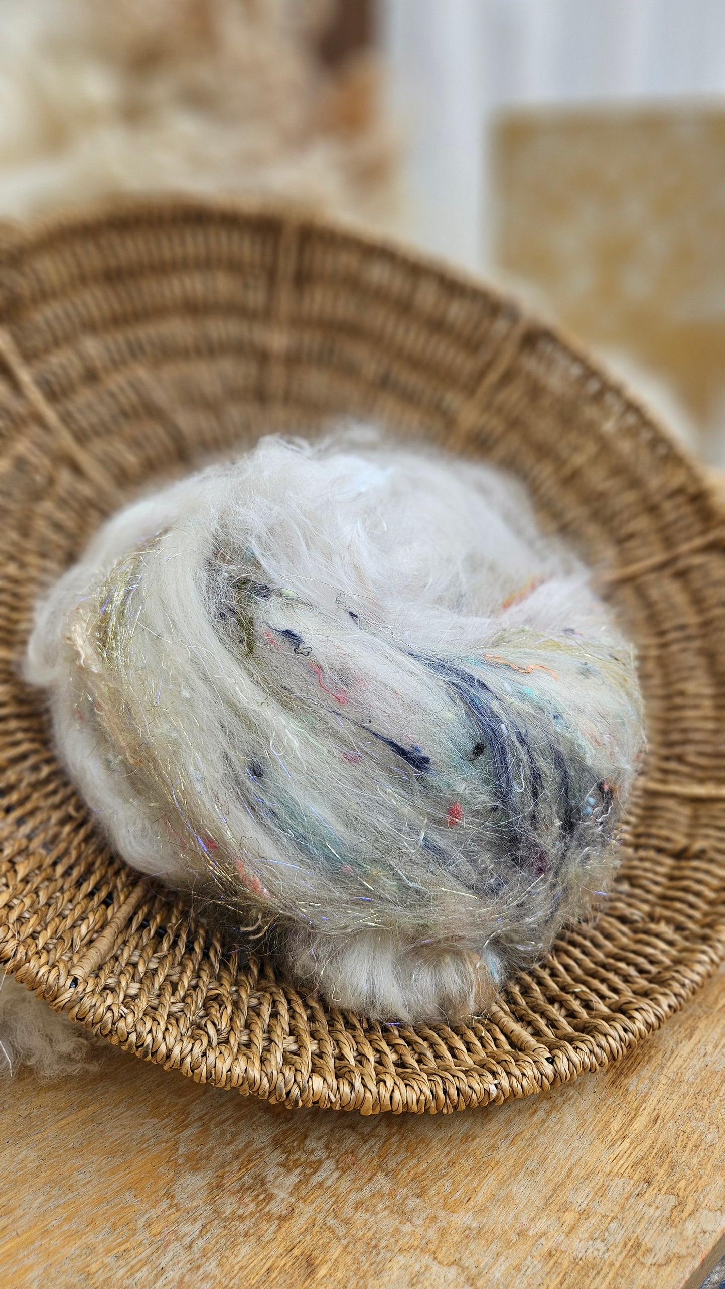 Baroque Inspired Mohair and Texture Art Batt 008 - 4.3 ounces