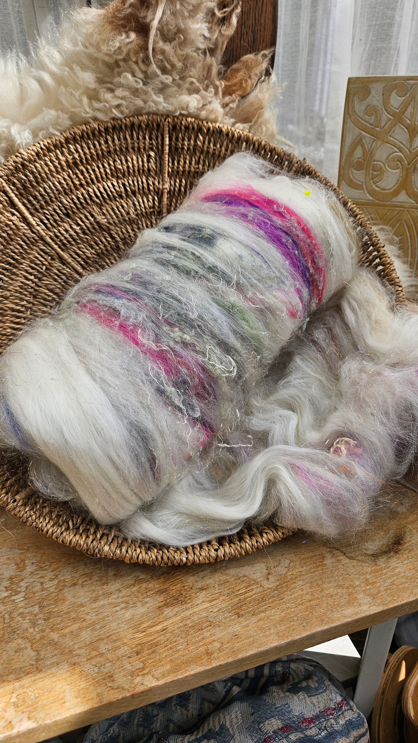 ART BATT 008 - Baroque Inspired Mohair and Texture Art Batt - 4.3 oz |