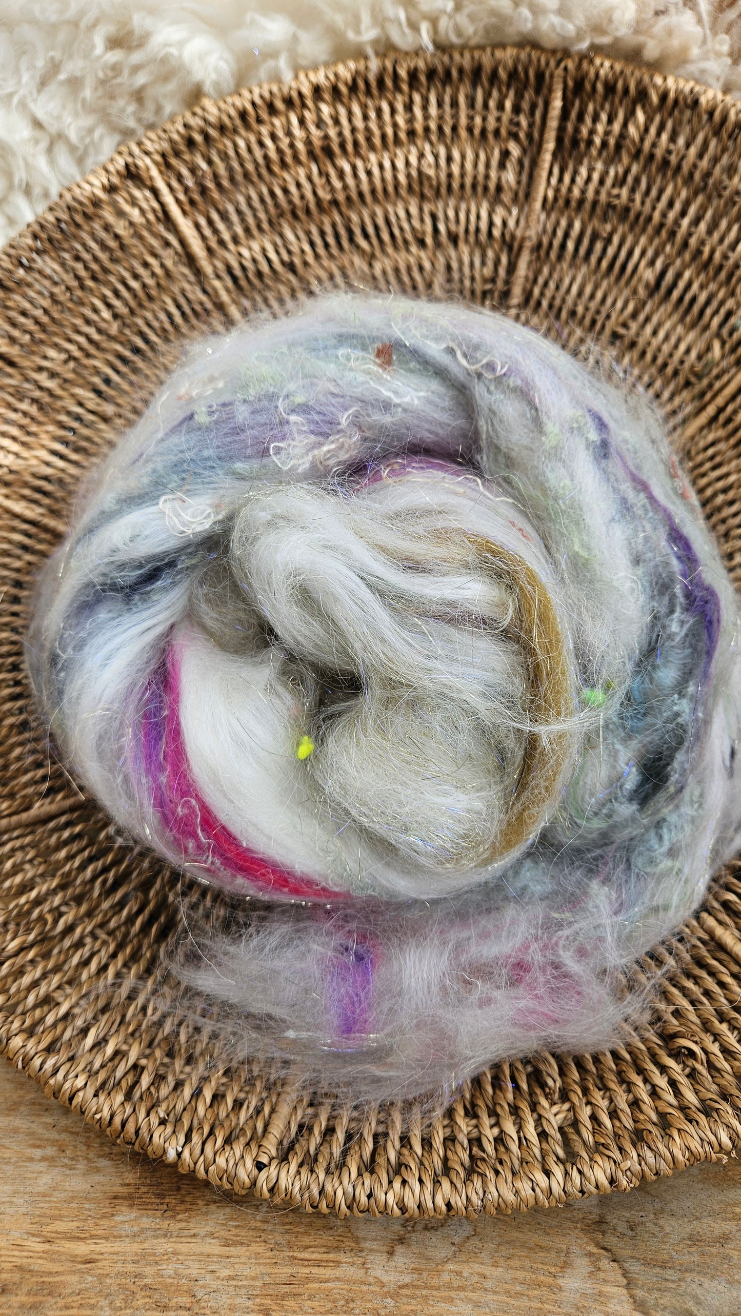 ART BATT 008 - Baroque Inspired Mohair and Texture Art Batt - 4.3 oz |