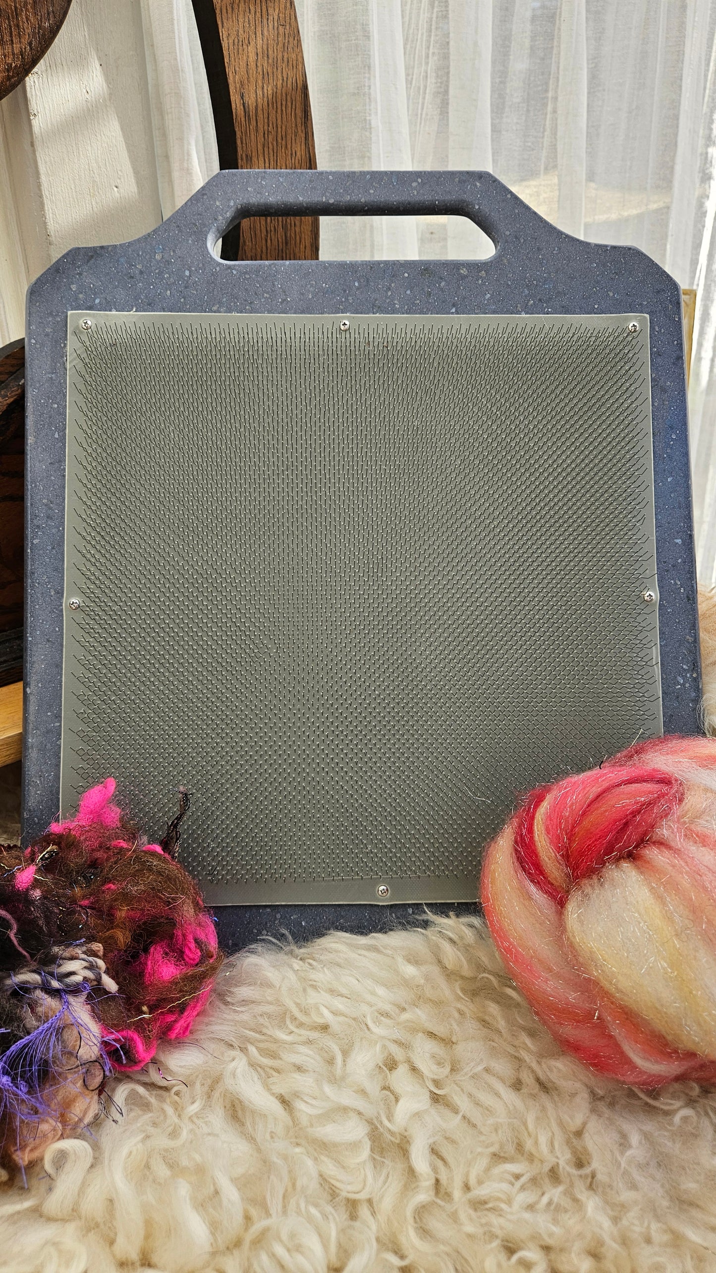 BLENDING BOARD - handcrafted Corian 72 TPI 12x12 blending board for blending fibers into batts and rolags - X-Large | 12NVY