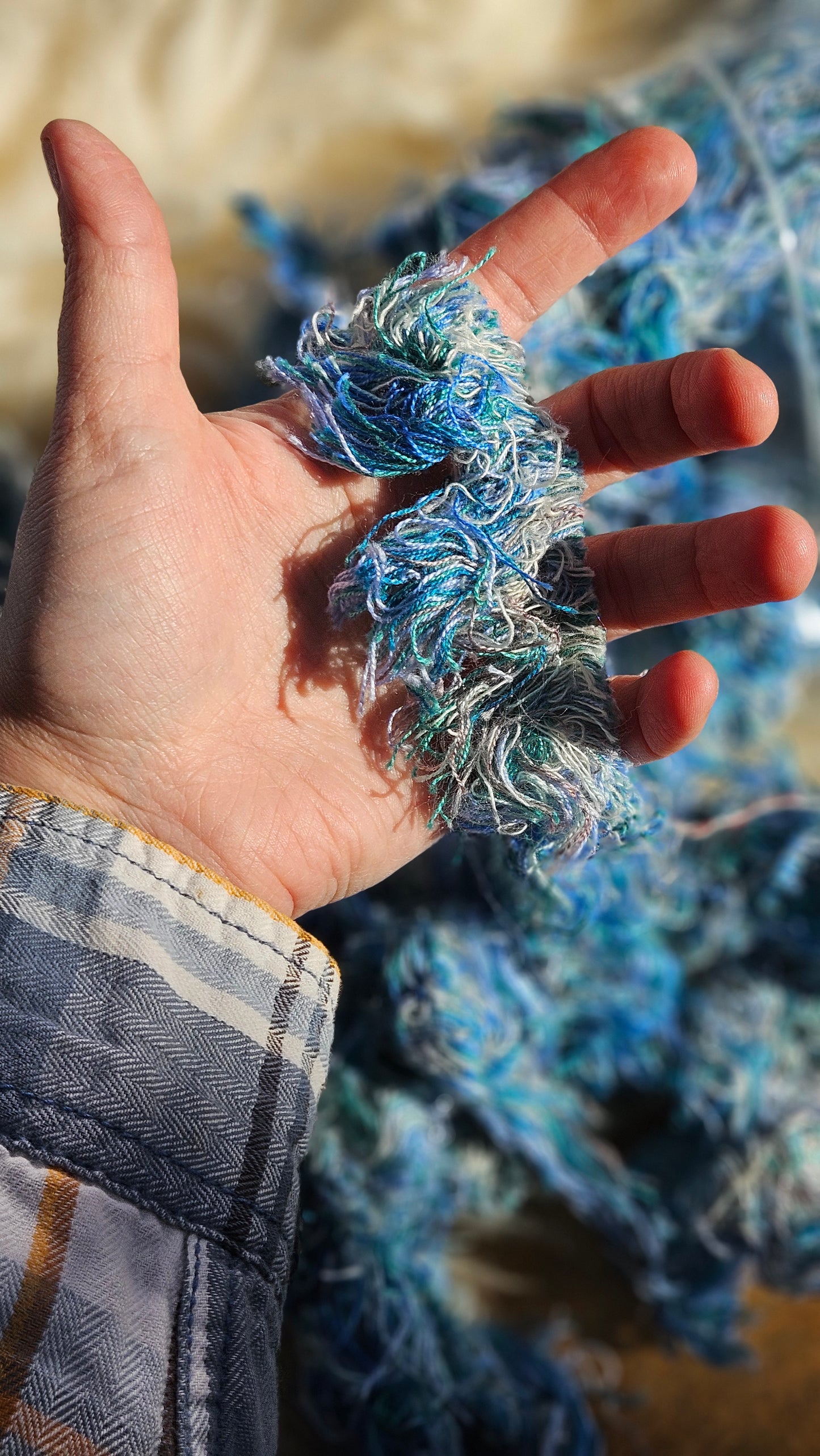 BLUE SELVAGE 005 - rare American-made soft and thick textile selvedge for rug and art weaving and art yarn - 14 oz | 397 g