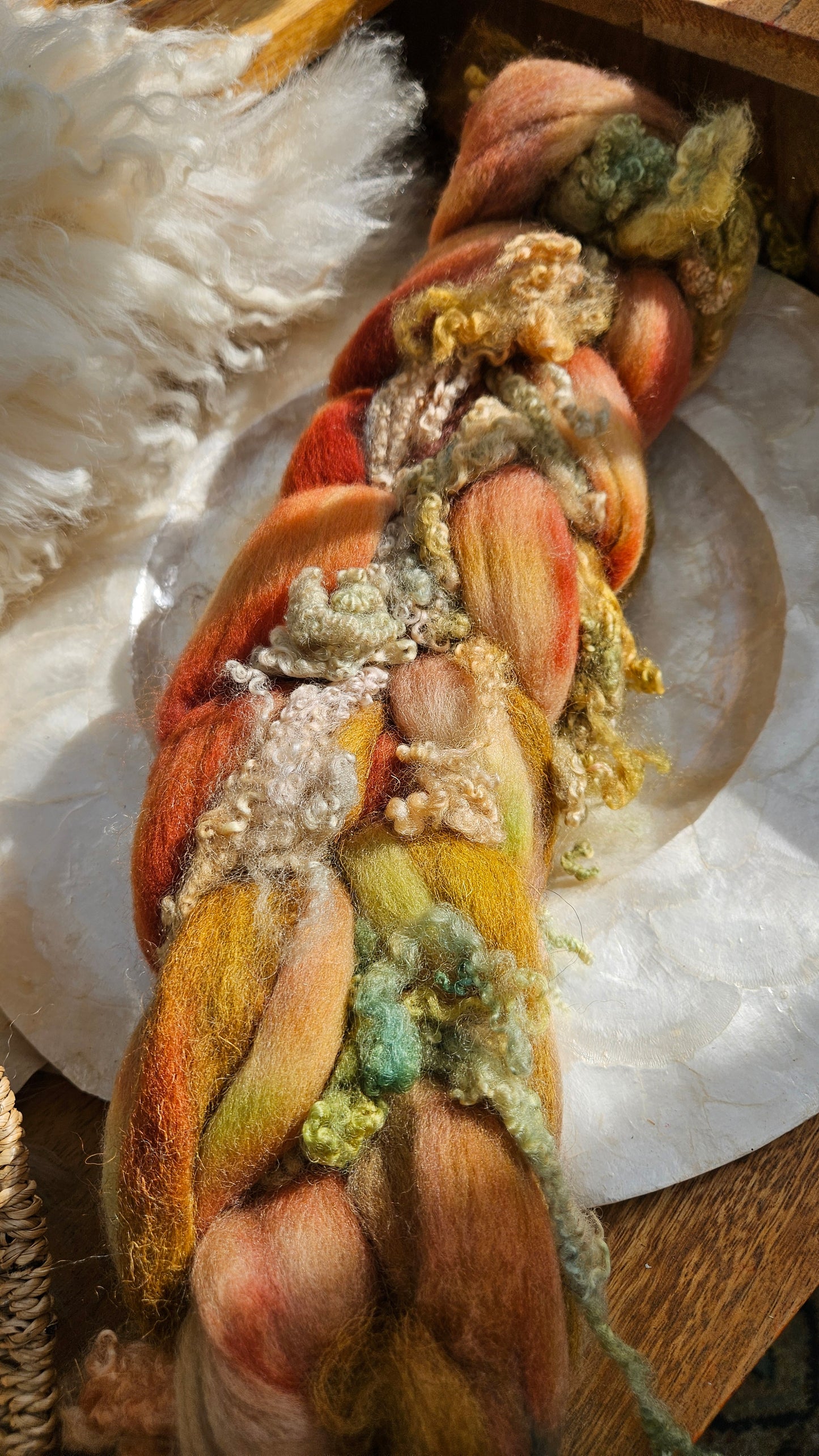 ART ROVING - hand-dyed Polwarth Churro BFL - Monet Seine at Bougival Collection 105 - 4.5 oz