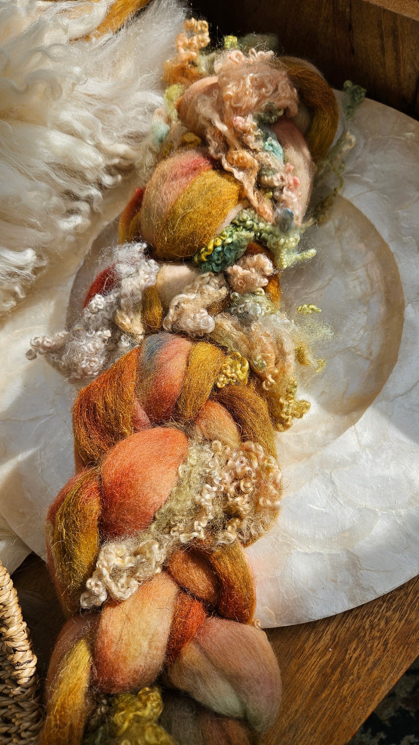 ART ROVING - hand-dyed Polwarth Churro BFL - Monet Seine at Bougival Collection 105 - 4.5 oz