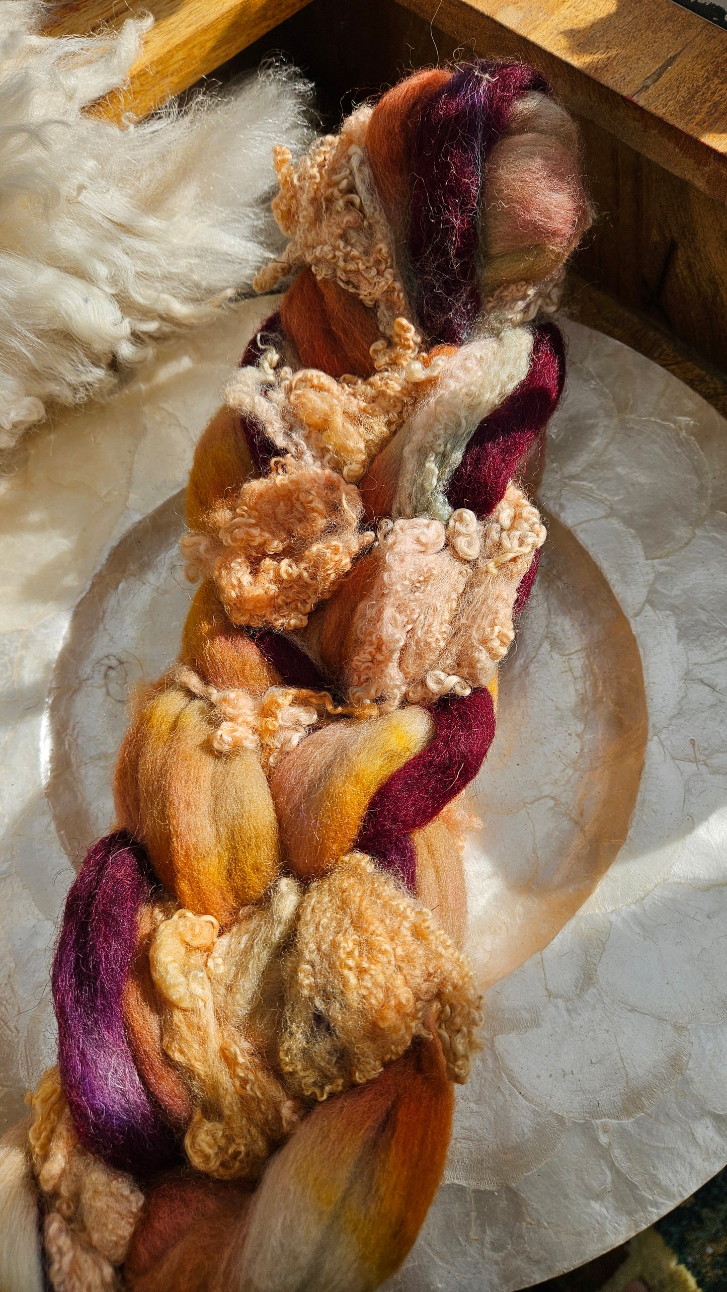 ART ROVING - hand-dyed Polwarth Churro BFL - Monet Seine at Bougival Collection 106 - 4.7 oz