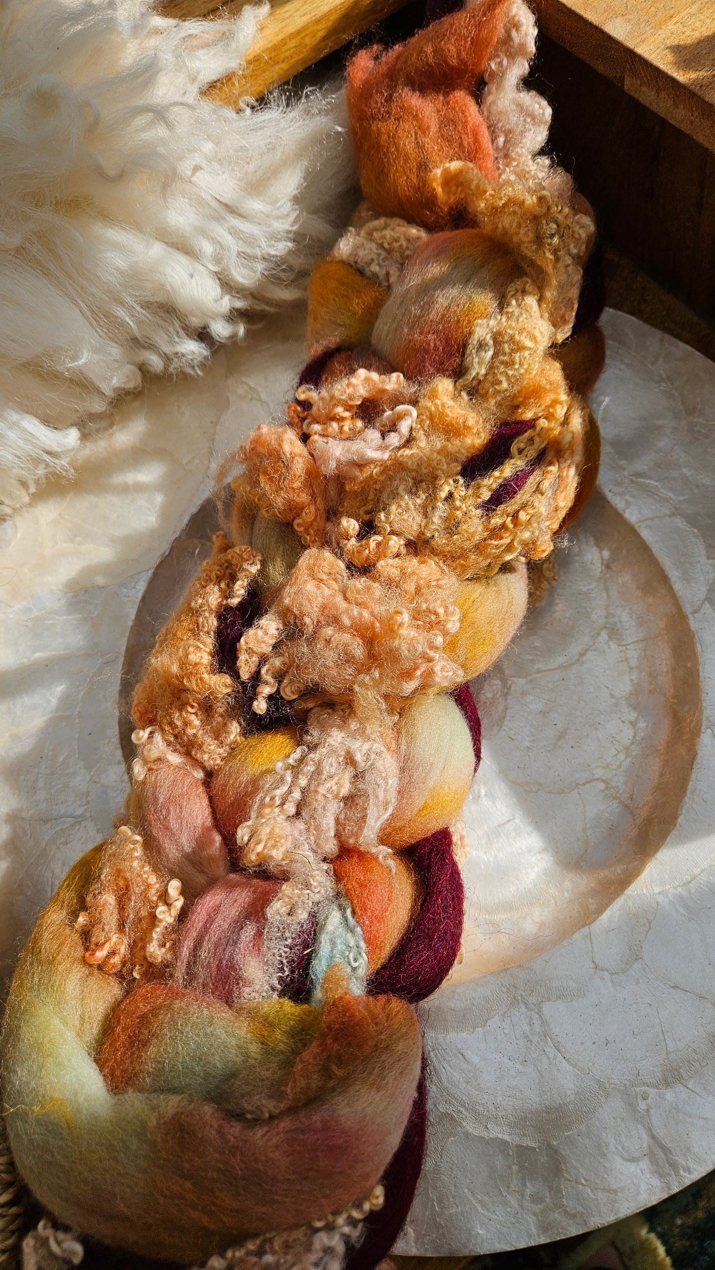 ART ROVING - hand-dyed Polwarth Churro BFL - Monet Seine at Bougival Collection 106 - 4.7 oz
