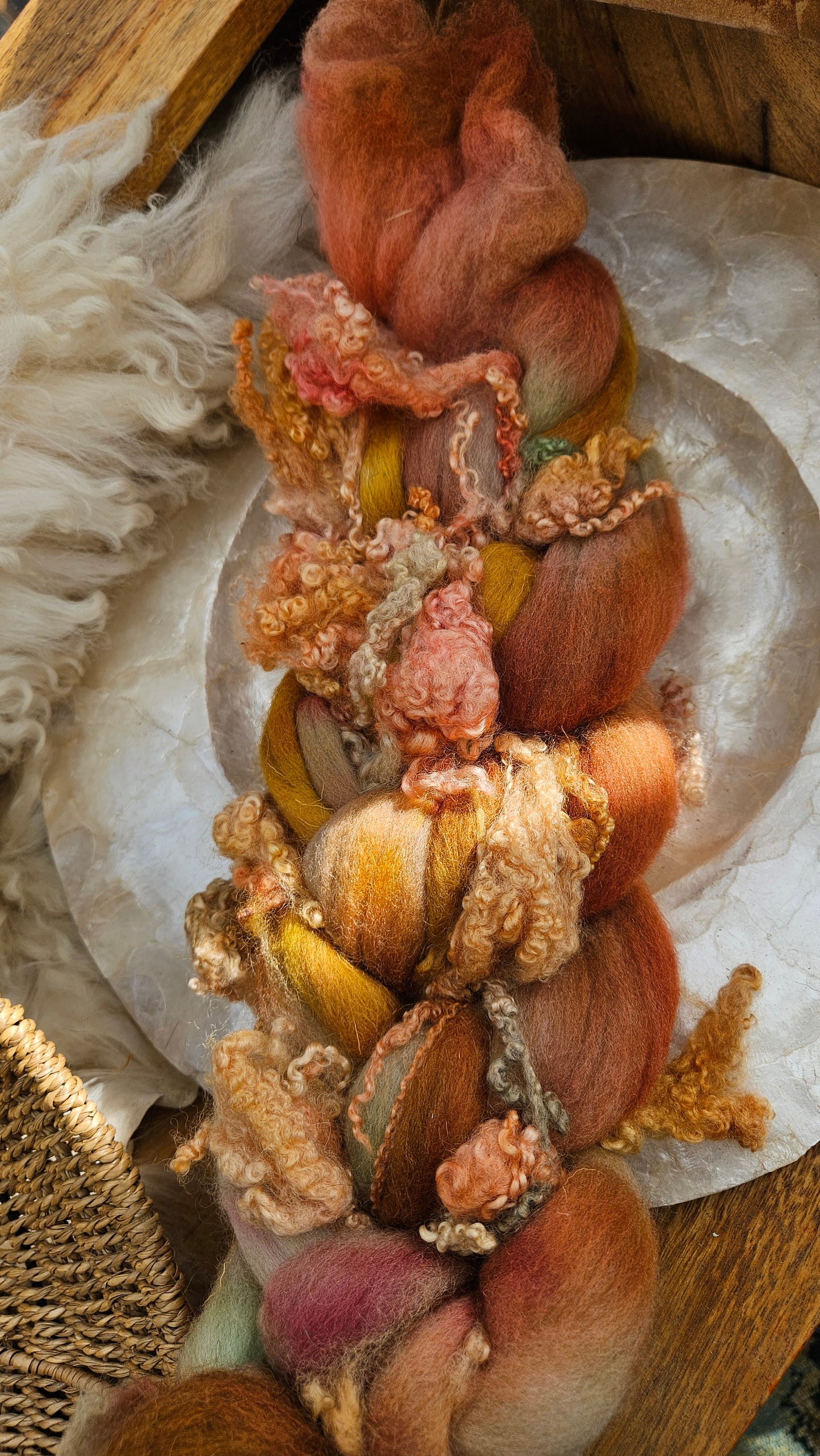 ART ROVING - hand-dyed Polwarth Churro BFL - Monet Seine at Bougival Collection 109 - 4.7 oz