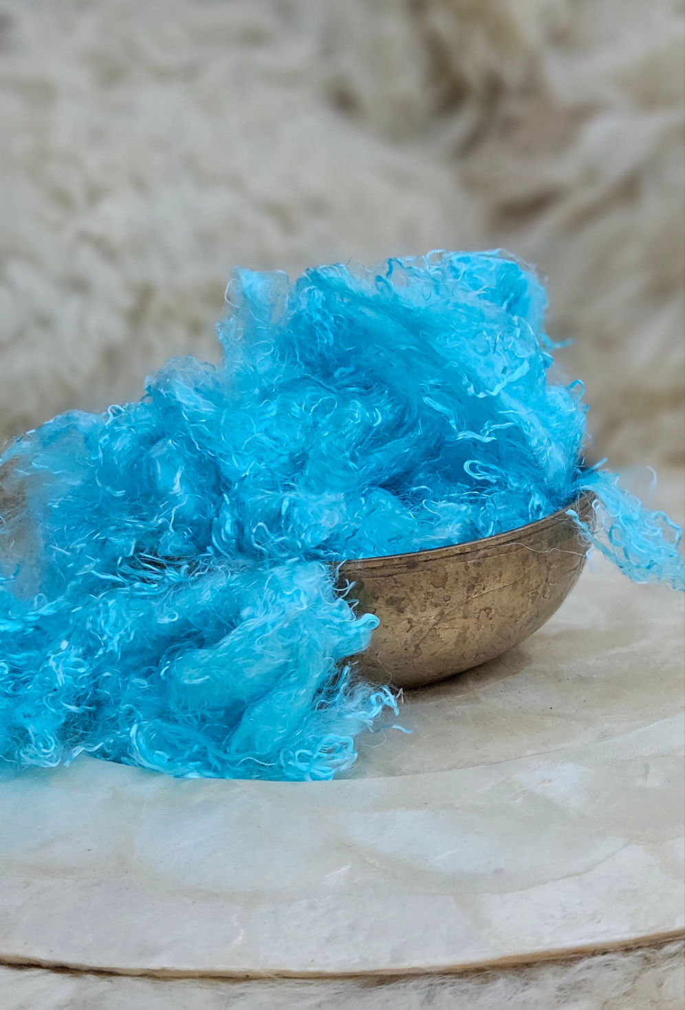 AQUAMARINE - hand-dyed eucalyptus crimp faux-silk for art yarn embellishing, fiber blending, felting, and papermaking - 2 oz | 57 g
