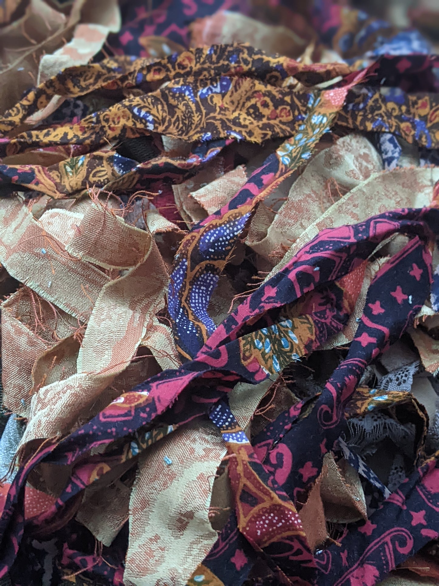 BRIGHT BOHO - Recycled Cut Fabric Ribbons - 6 oz