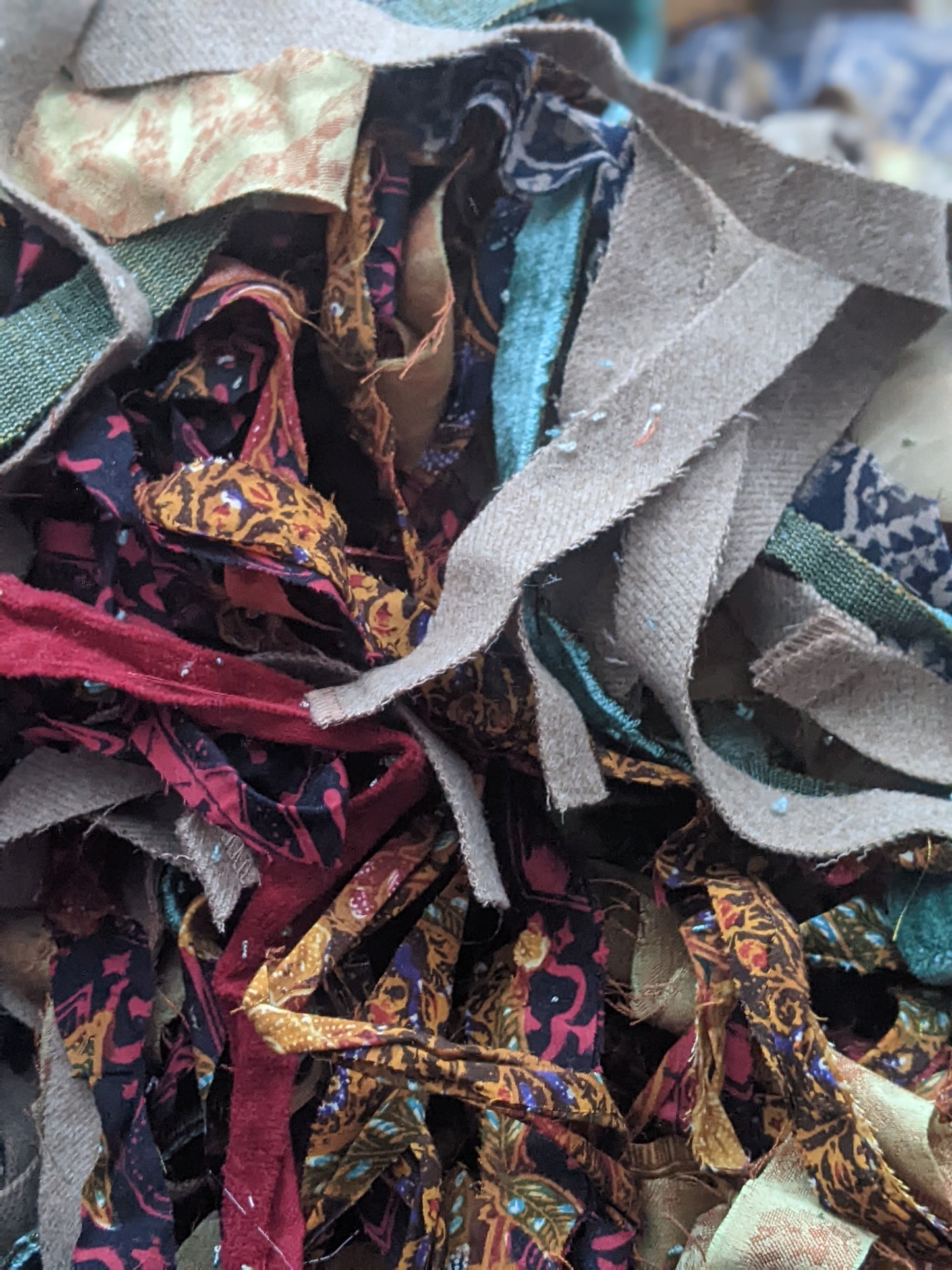 BRIGHT BOHO - Recycled Cut Fabric Ribbons - 6 oz