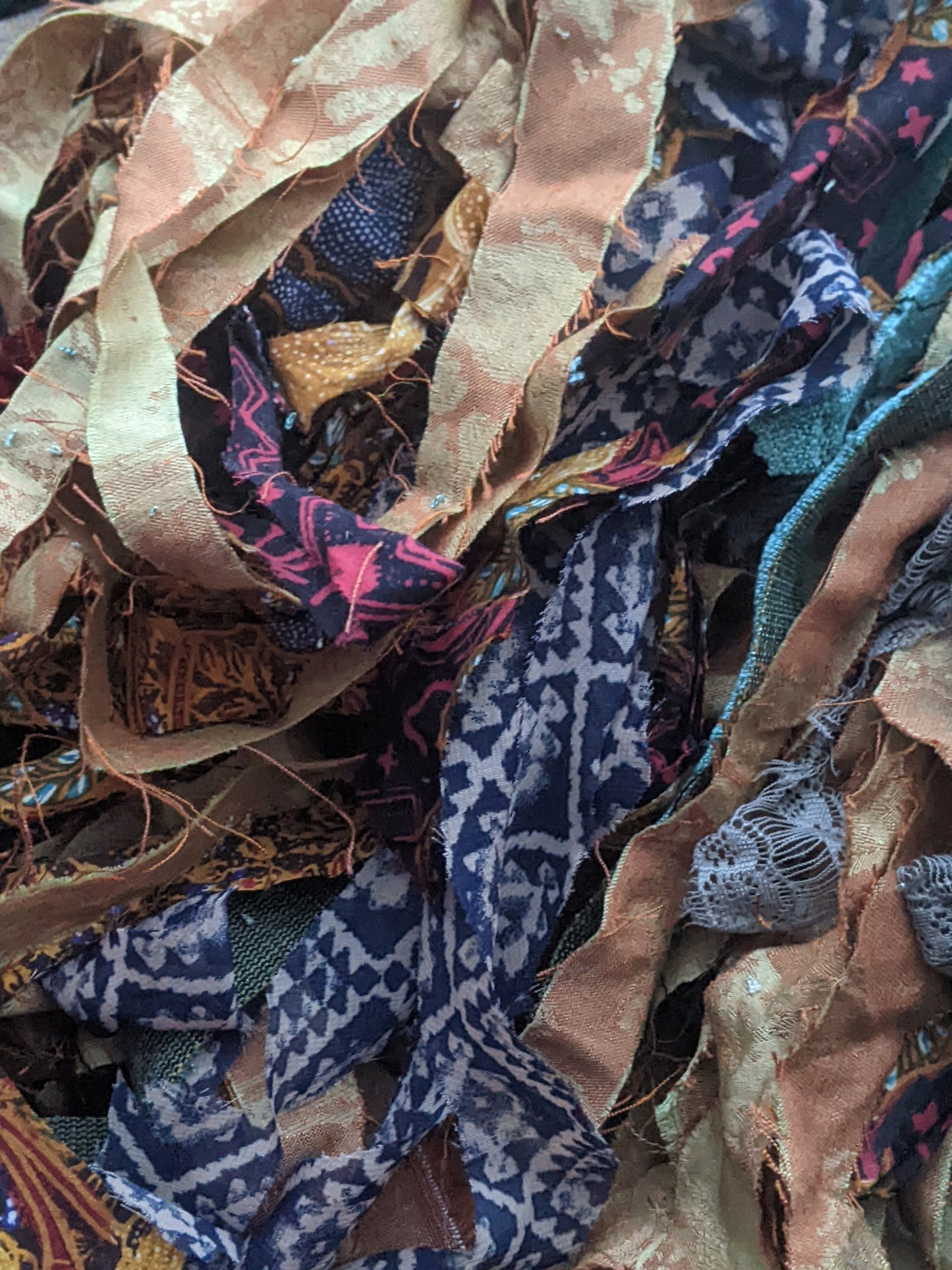 BRIGHT BOHO - Recycled Cut Fabric Ribbons - 6 oz