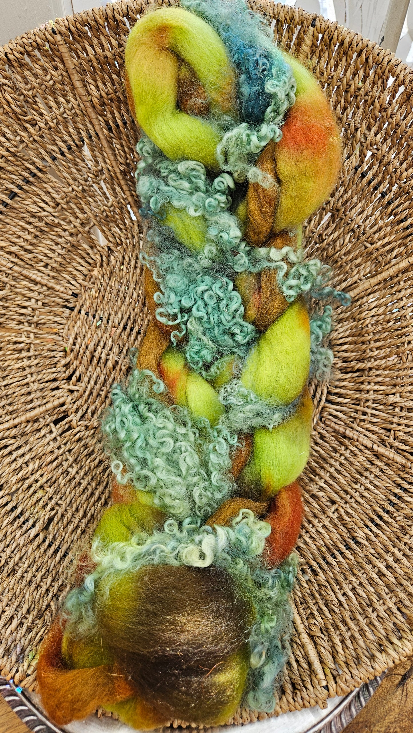 ART ROVING - hand-dyed Polwarth Churro BFL - Monet Bridge at Argenteuil Collection 104 - 4.1 oz