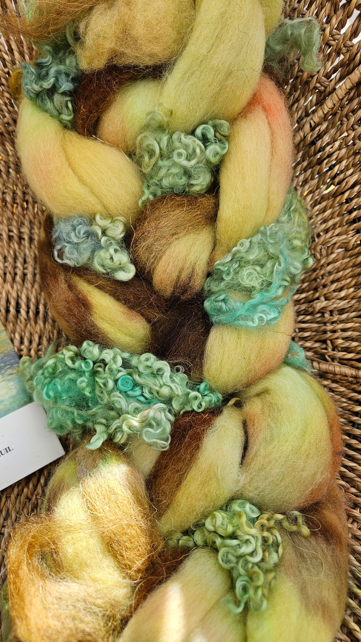 ART ROVING - hand-dyed Polwarth Churro BFL - Monet Bridge at Argenteuil Collection 108 - 4.4 oz