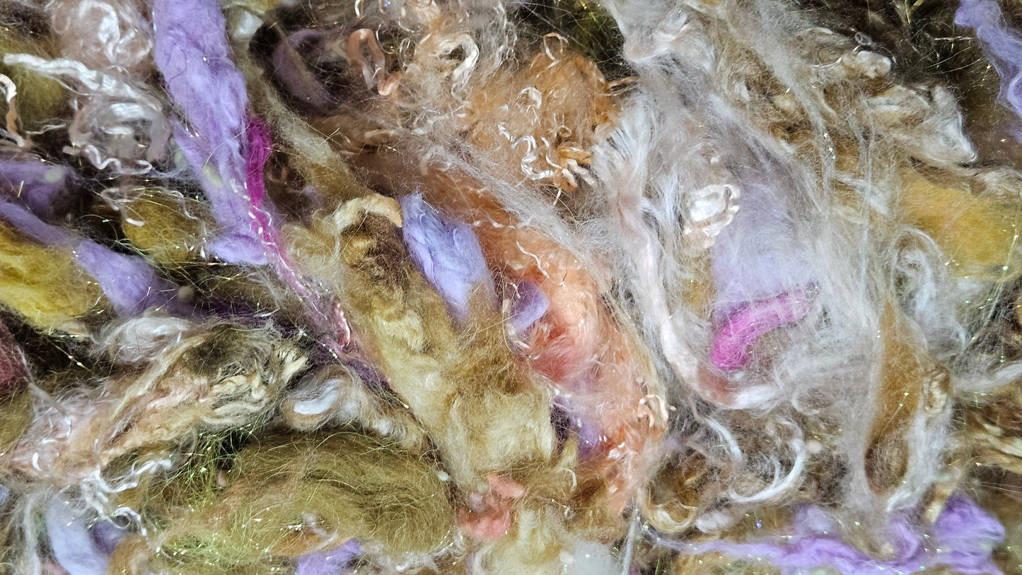 CARNATION - limited edition Mucha Art Nouveau inspired alpaca bamboo texture mix for fiber blending and felting - 3 oz | 85 g