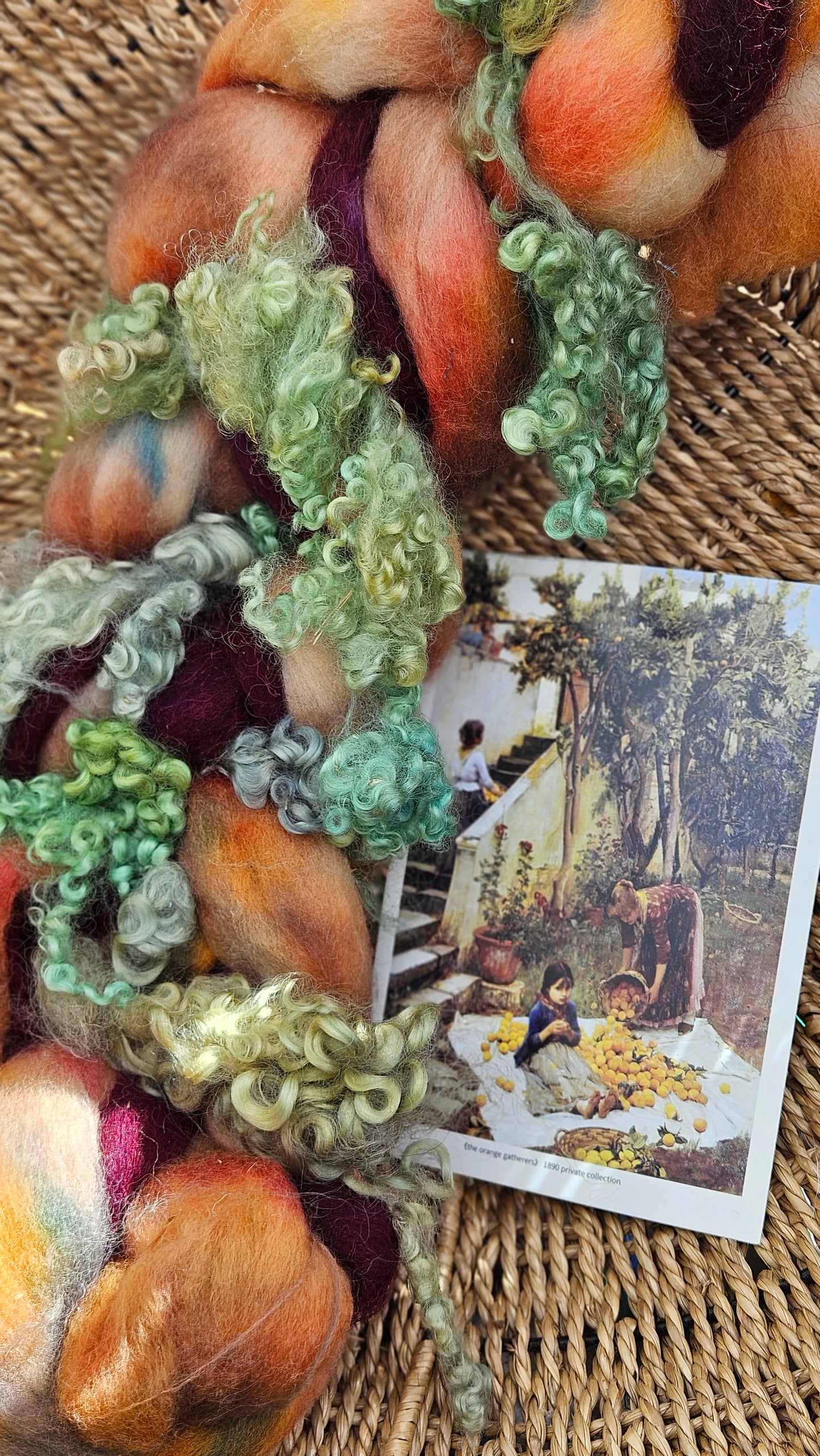 Waterhouse Inspired Signature Art Roving - Gathering Orange Blossoms Collection 104 - 4.3 oz