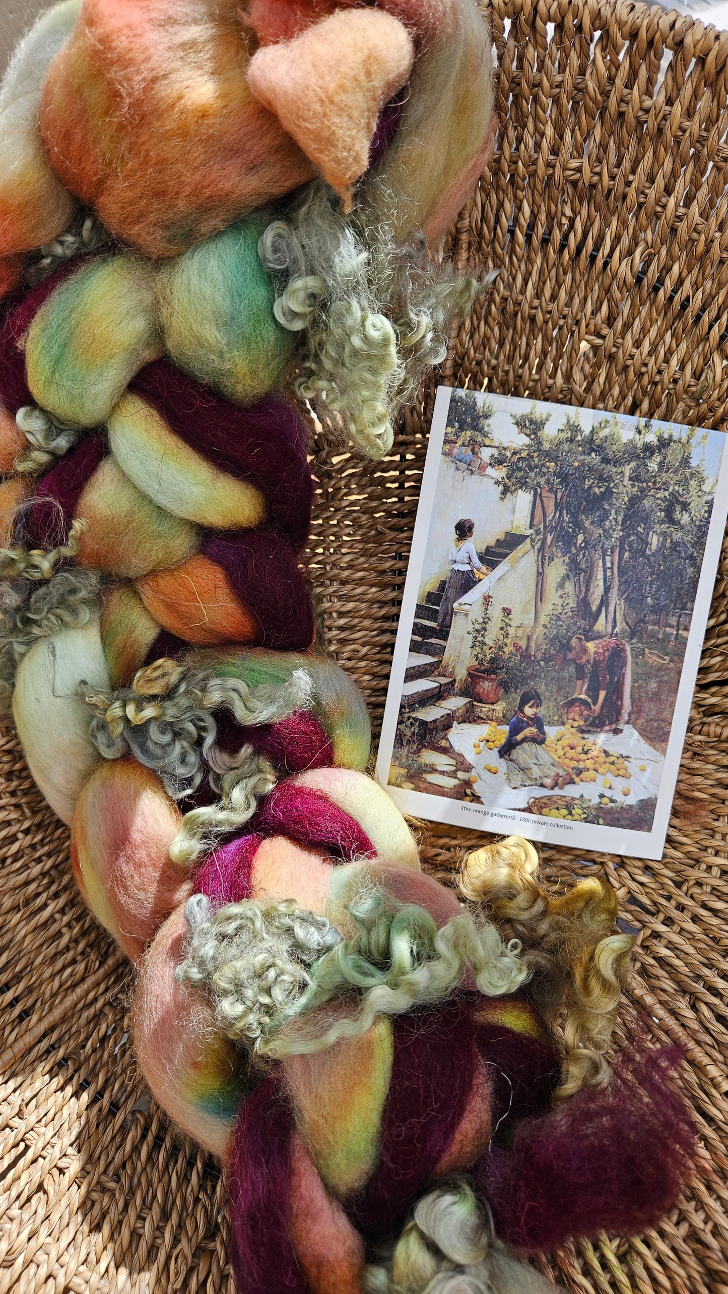 Waterhouse Inspired Signature Art Roving - Gathering Orange Blossoms Collection 107 - 5.1 oz