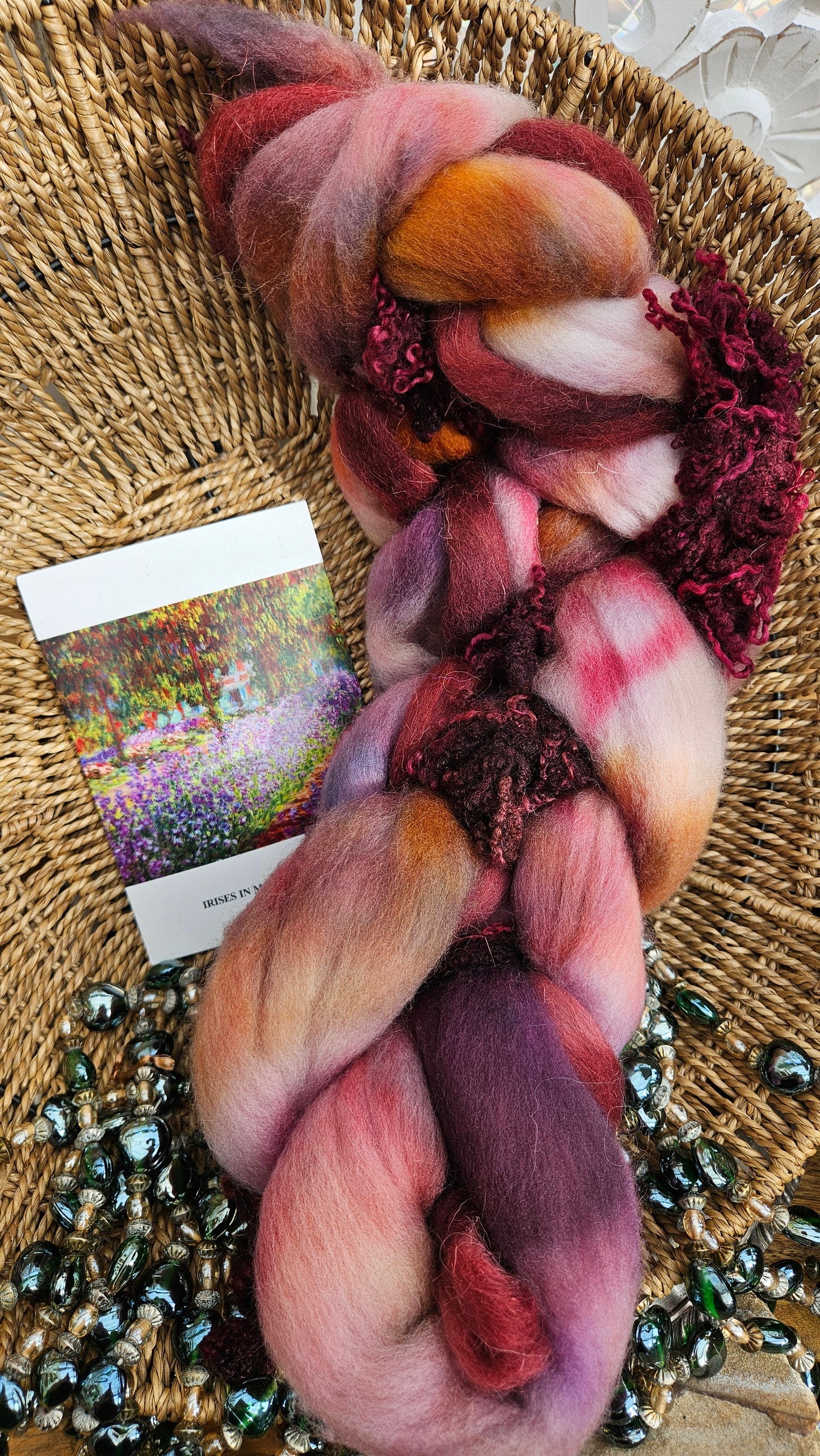 Monet Inspired Signature Art Roving - Irises in Monet's Garden 103 - 4 oz