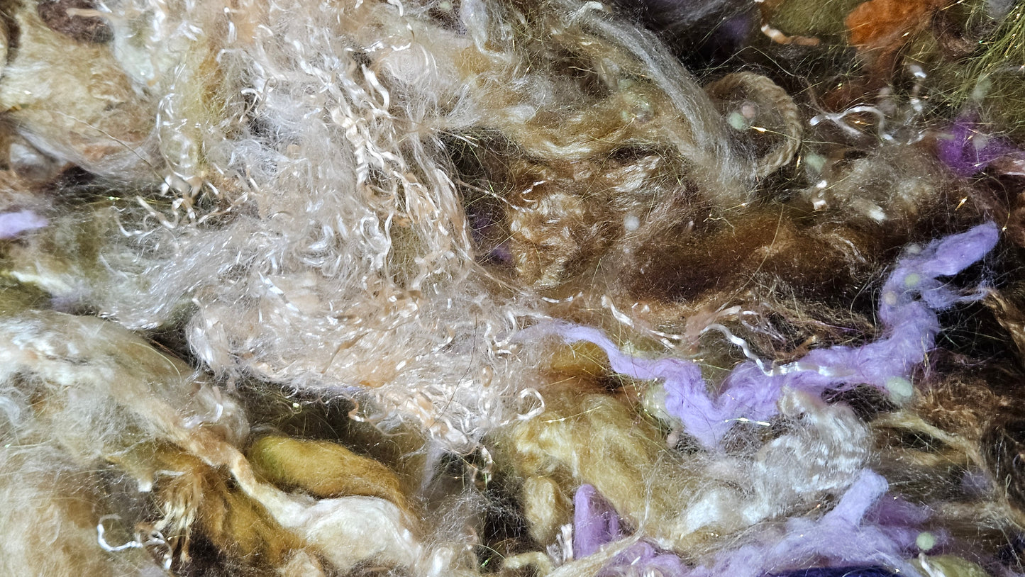CARNATION - limited edition Mucha Art Nouveau inspired alpaca bamboo texture mix for fiber blending and felting - 3 oz | 85 g