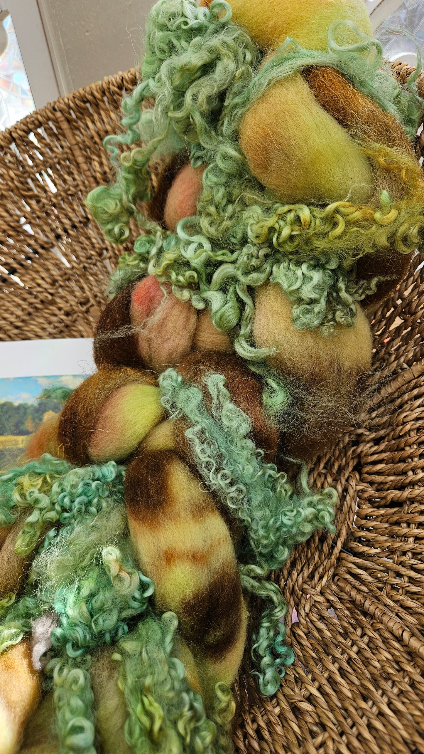 ART ROVING - hand-dyed Polwarth Churro BFL - Monet Bridge at Argenteuil Collection 108 - 4.4 oz