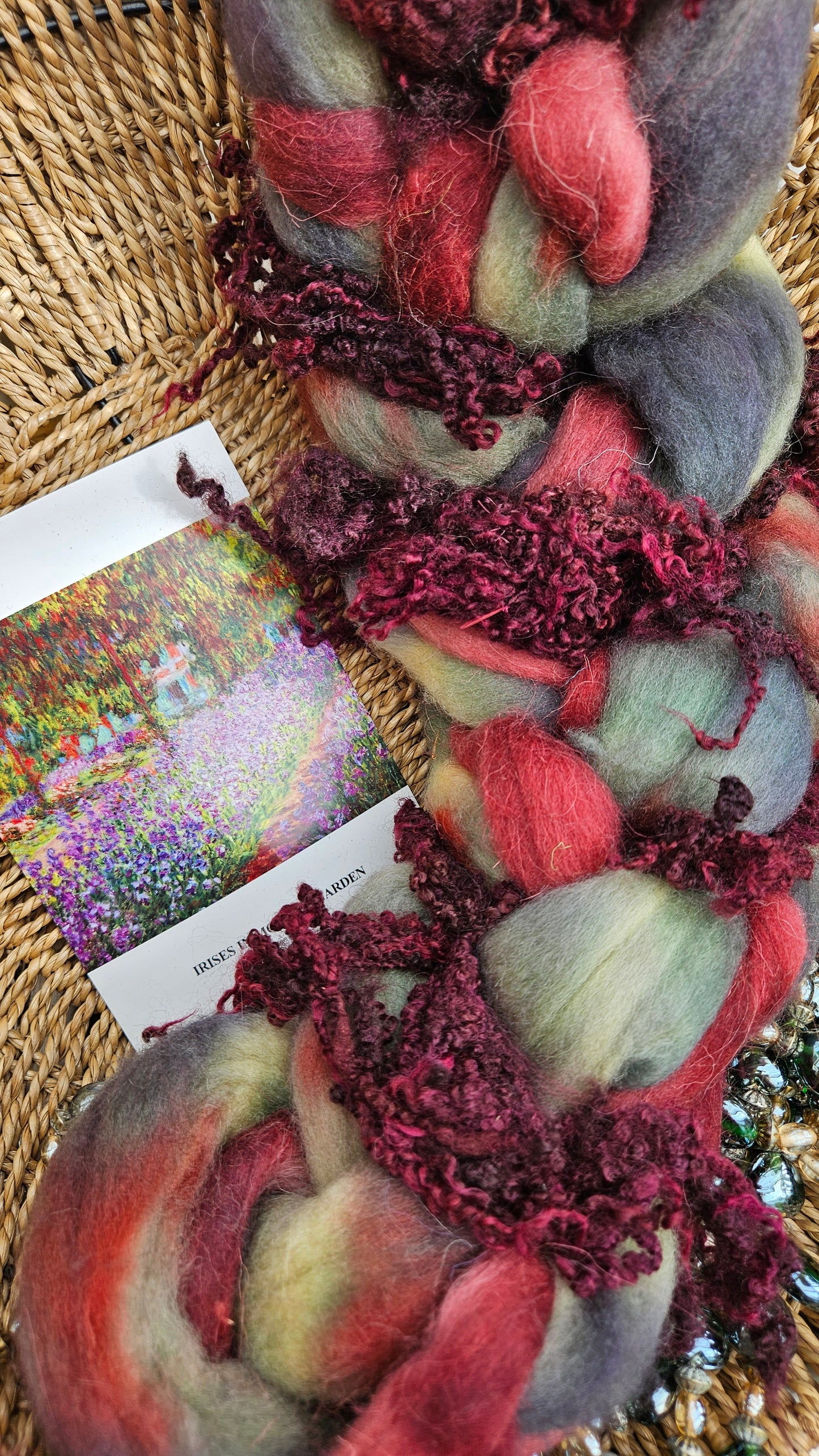 Monet Inspired Signature Art Roving - Irises in Monet's Garden 102 - 4 oz