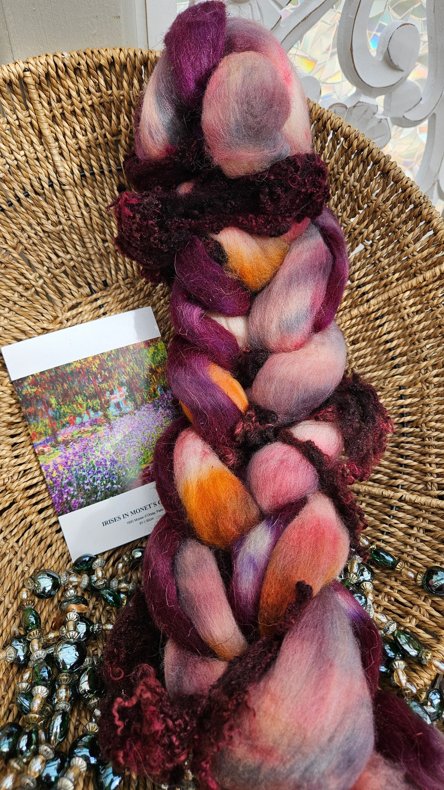 Monet Inspired Signature Art Roving - Irises in Monet's Garden 104 - 3.9 oz
