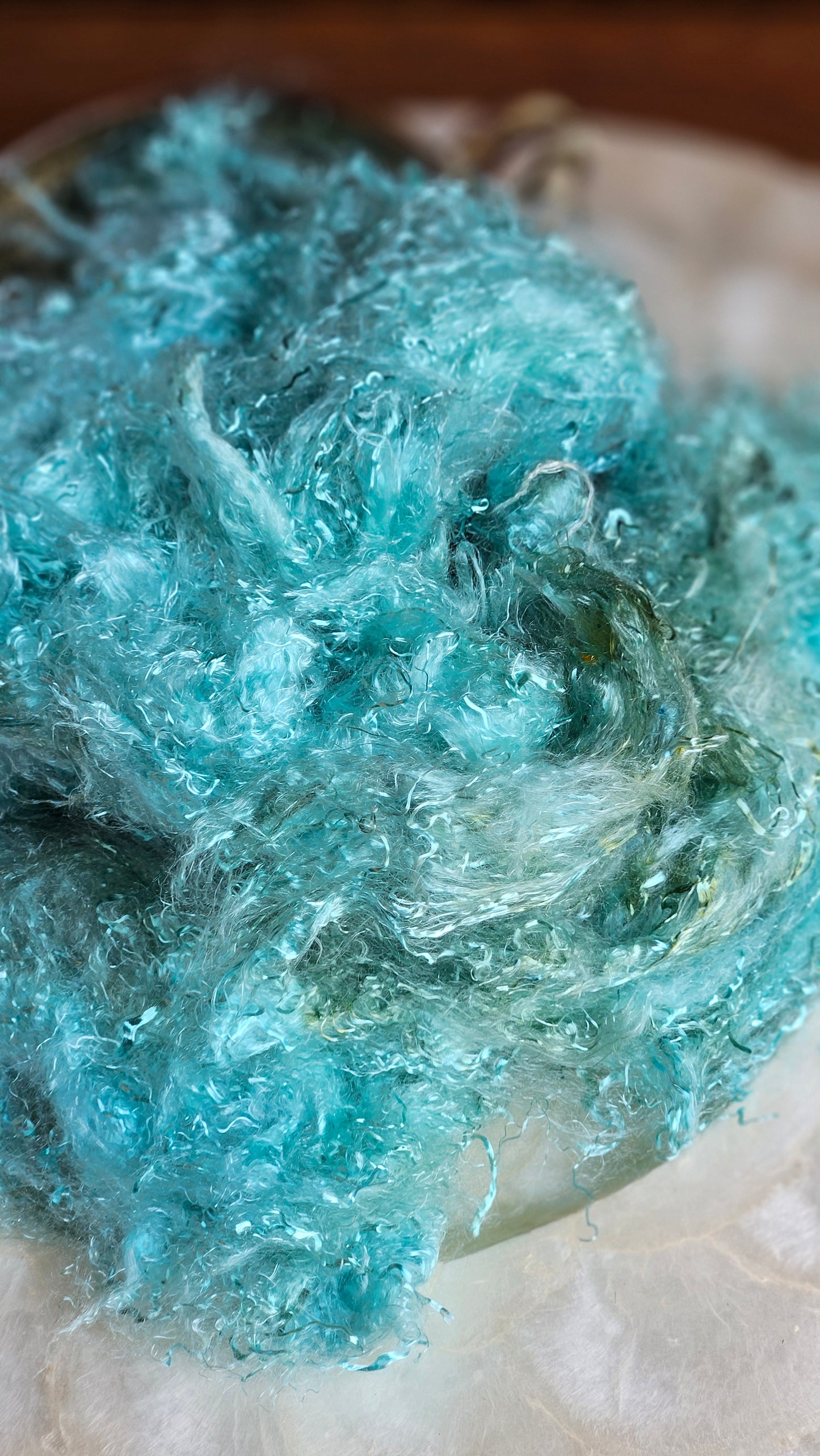 BROOKITE - hand-dyed eucalyptus crimp faux-silk for art yarn embellishing, fiber blending, felting, and papermaking - 2 oz | 57 g