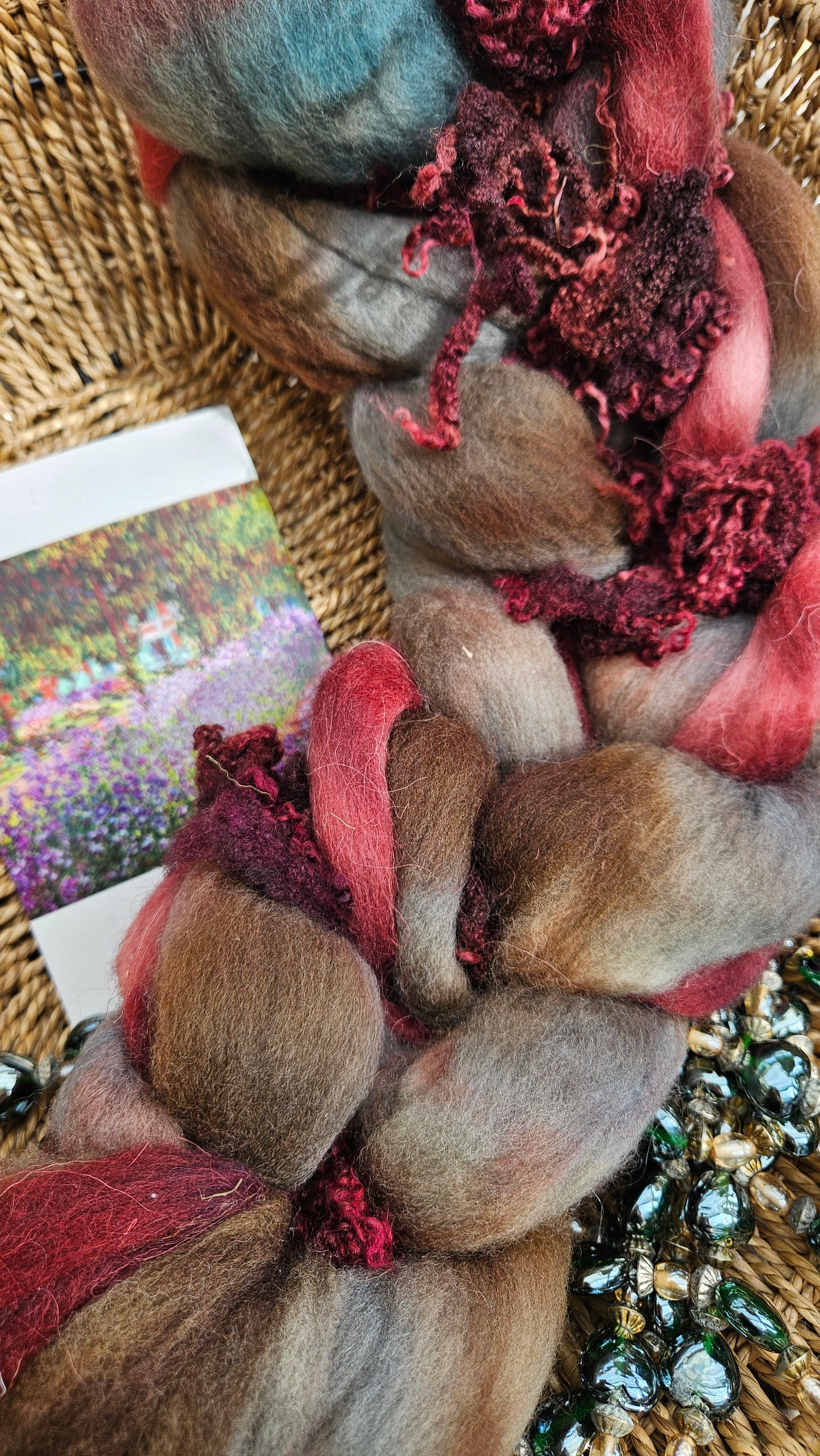 Monet Inspired Signature Art Roving - Irises in Monet's Garden 105 - 4.2 oz