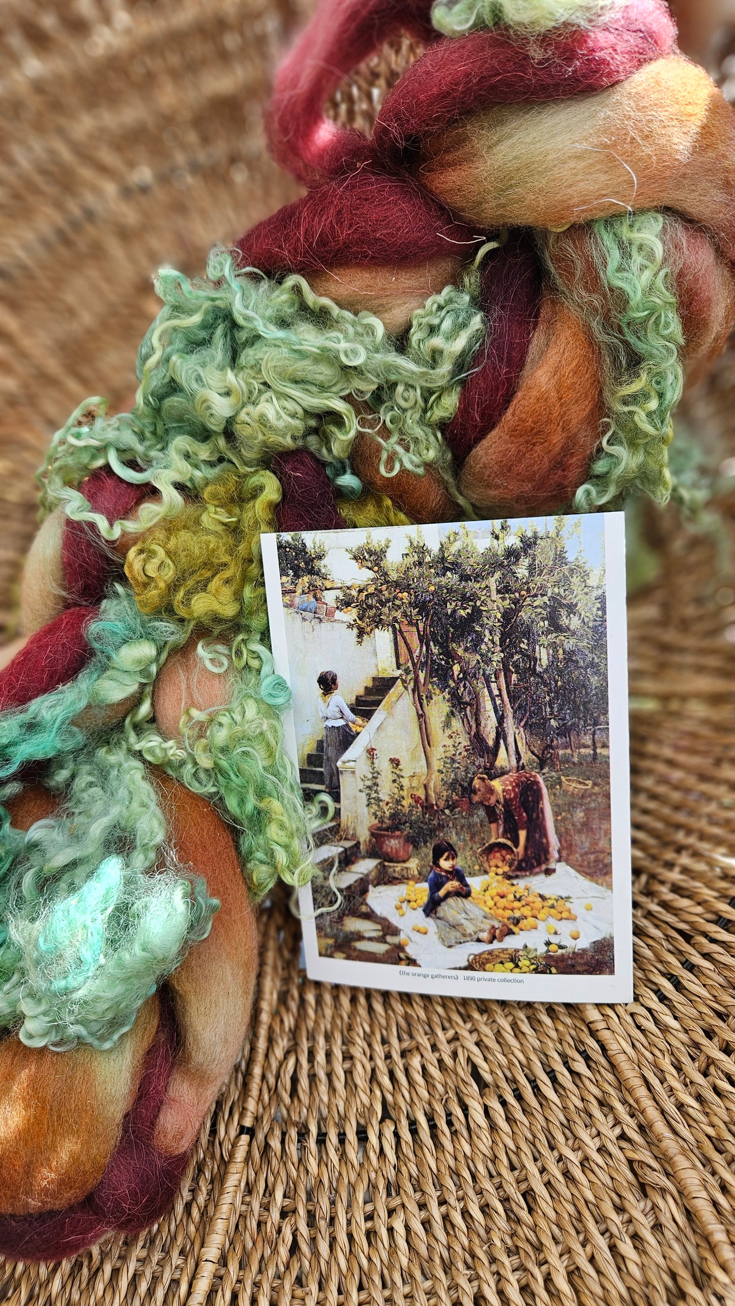 Waterhouse Inspired Signature Art Roving - Gathering Orange Blossoms Collection 103 - 4.3 oz