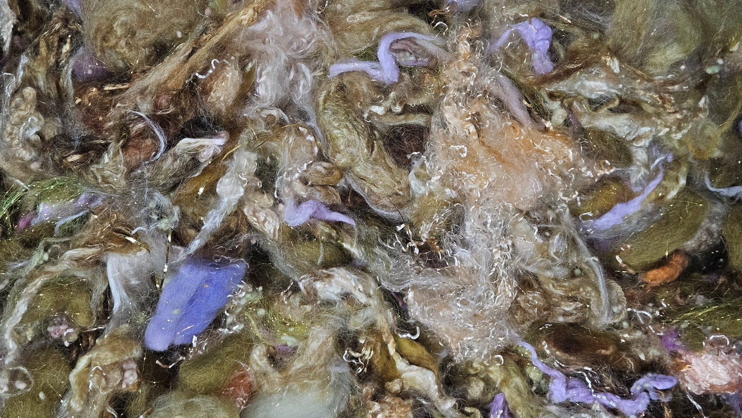 CARNATION - limited edition Mucha Art Nouveau inspired alpaca bamboo texture mix for fiber blending and felting - 3 oz | 85 g